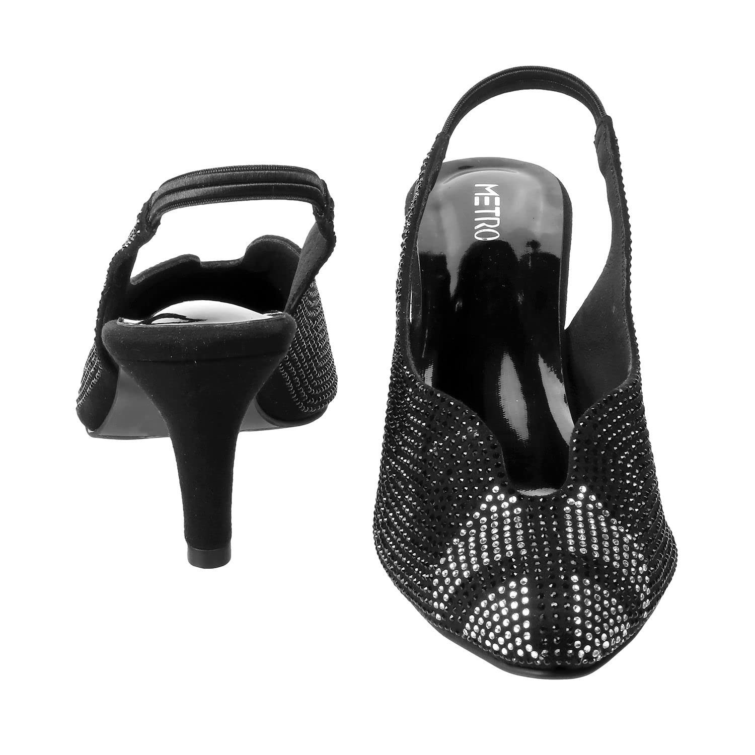 Metro Womens Synthetic Black Sandals - SaumyasStore