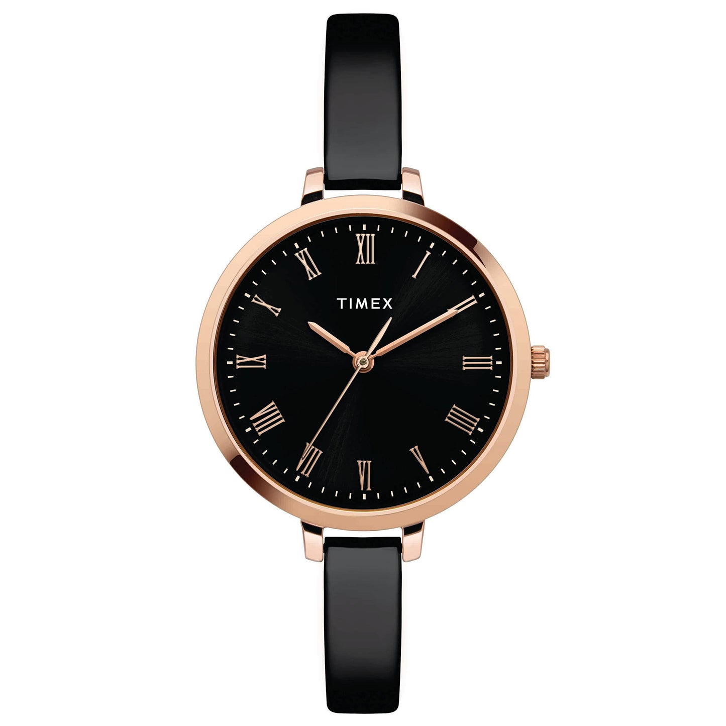 TIMEX Unisex Brass Analog Black Dial Watch-Twel12818, Band Color-Black