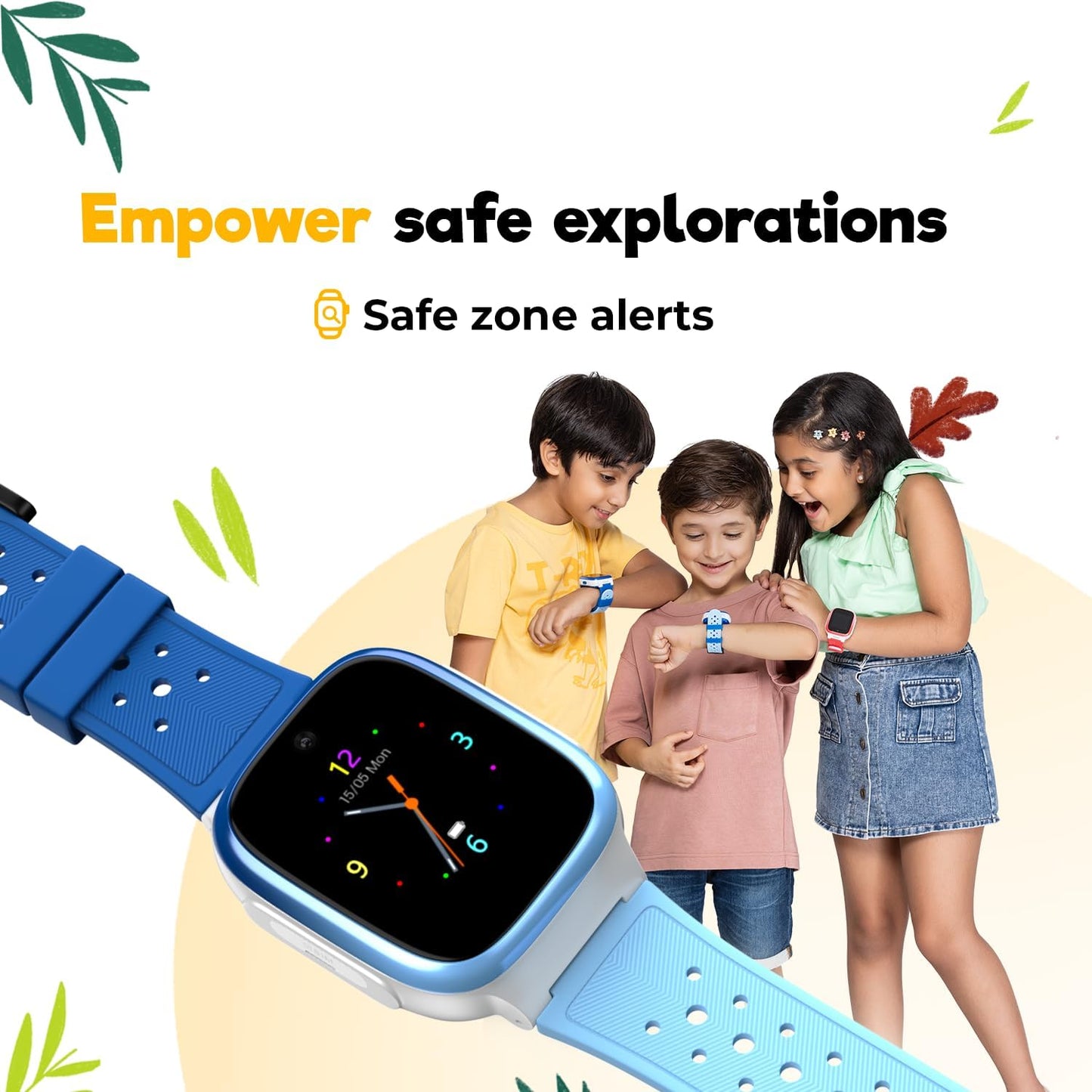 Noise Explorer Kids Smart Watch with GPS Tracking, 2-Way Video & Voice Calling, Safe Zone Alert, School Mode, SOS, Habit Formation, App for Parents (Captain Duo), Multicolor
