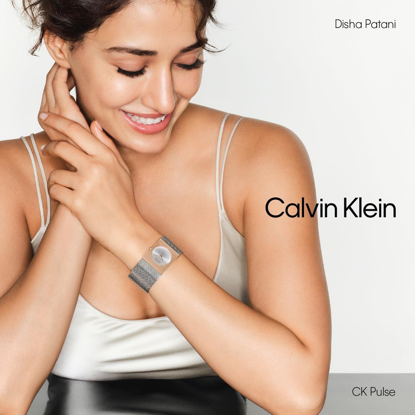 Calvin Klein Ck Pulse Qtz Basic Slim Silver White Rectangle Dial Women's Watch|Stainless Steel Material|Multi Color Band - 25100063