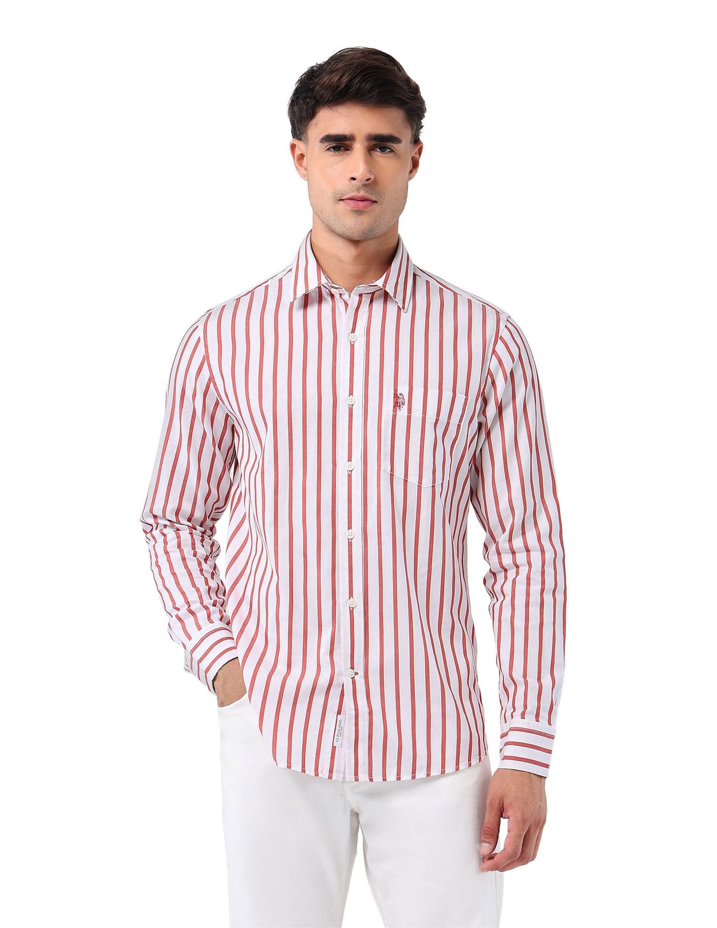 U.S.Polo Association Men's Vertical Striped 135Th Shirt