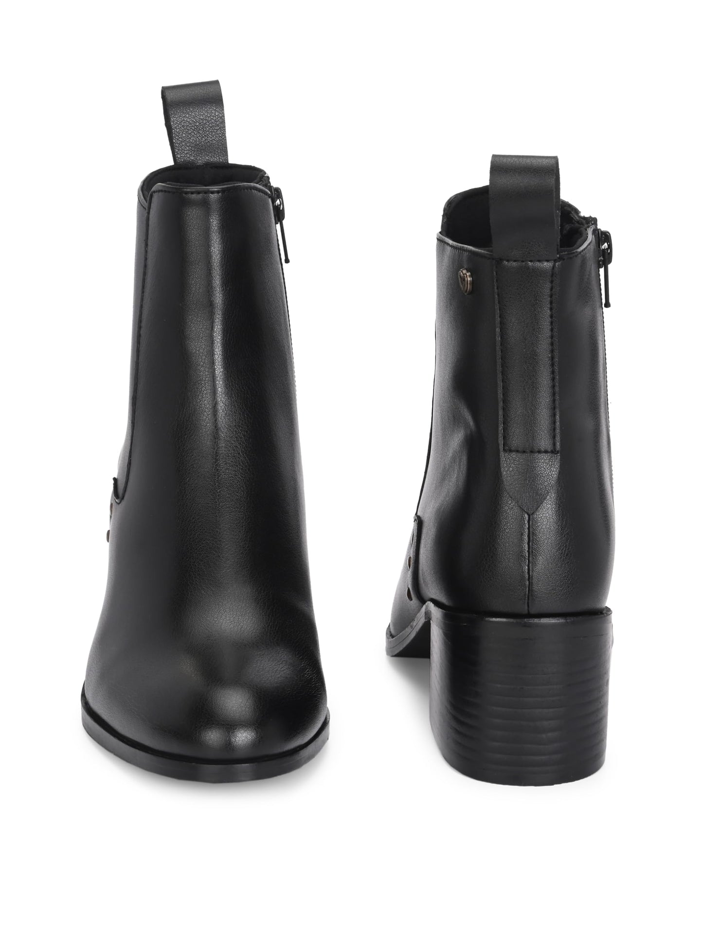 Delize Black women mid heel ankle boots 67241-36