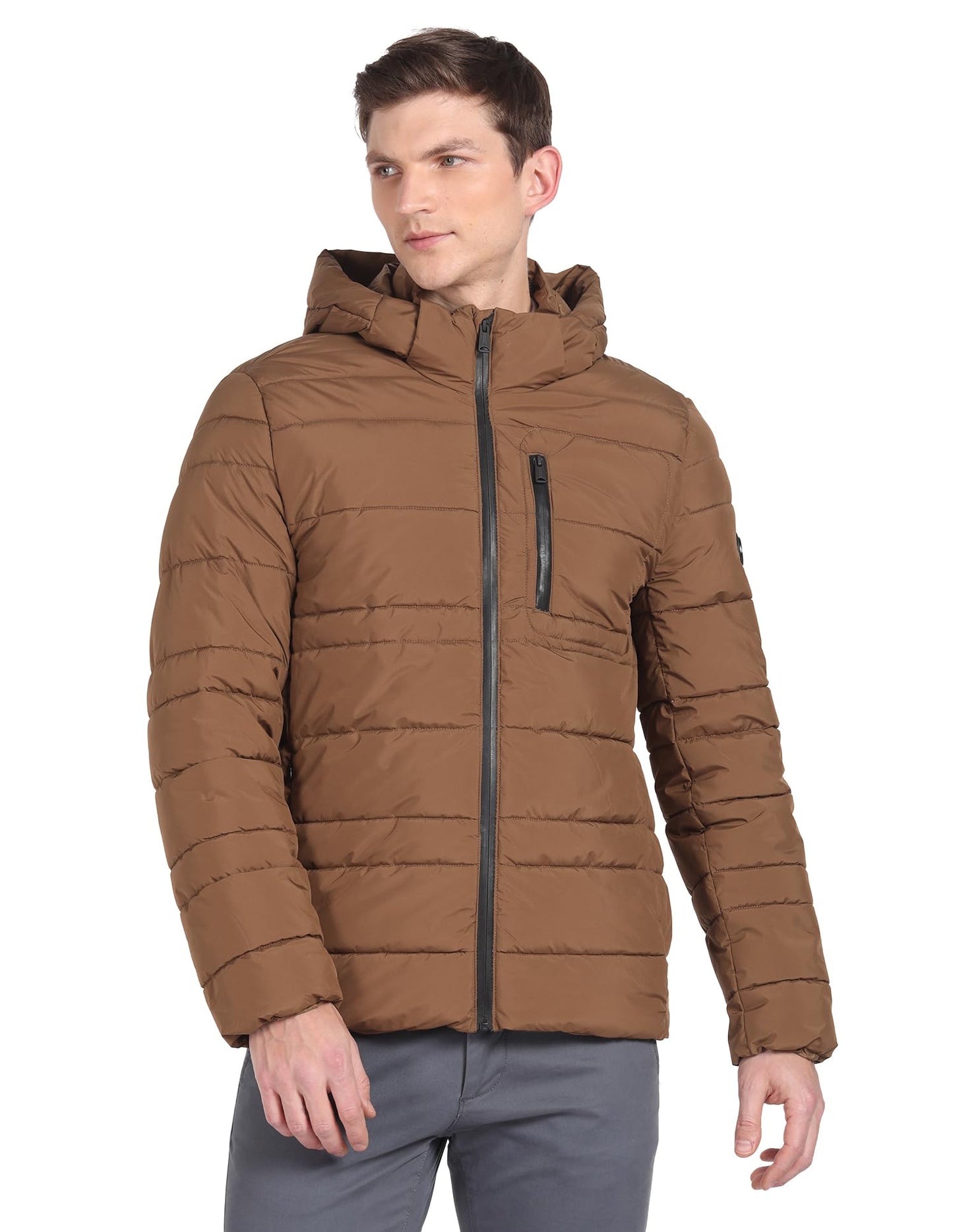 Arrow Men's A-Line Coat (ASAGJK4728_Khaki