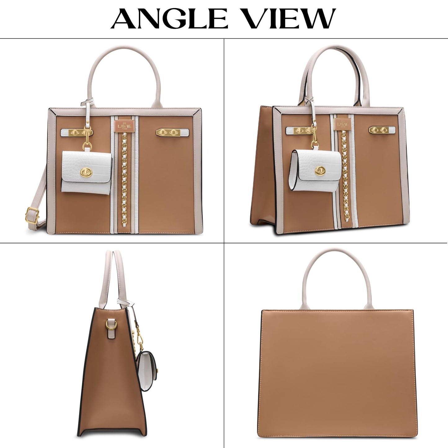 LAVIE PARIS Women's Louvre Chain Satchel Bag | Satchel Handbag for Work | Ladies Purse | Stylish Shoulder Bag | Gift for Women