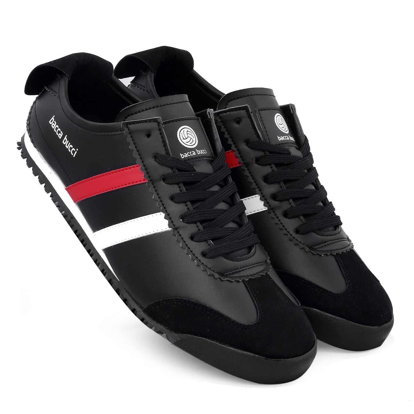Bacca Bucci® Men Black Casual Shoes with Non Slip Canvas Rubber Sole for All Day wear- Black, Size UK6