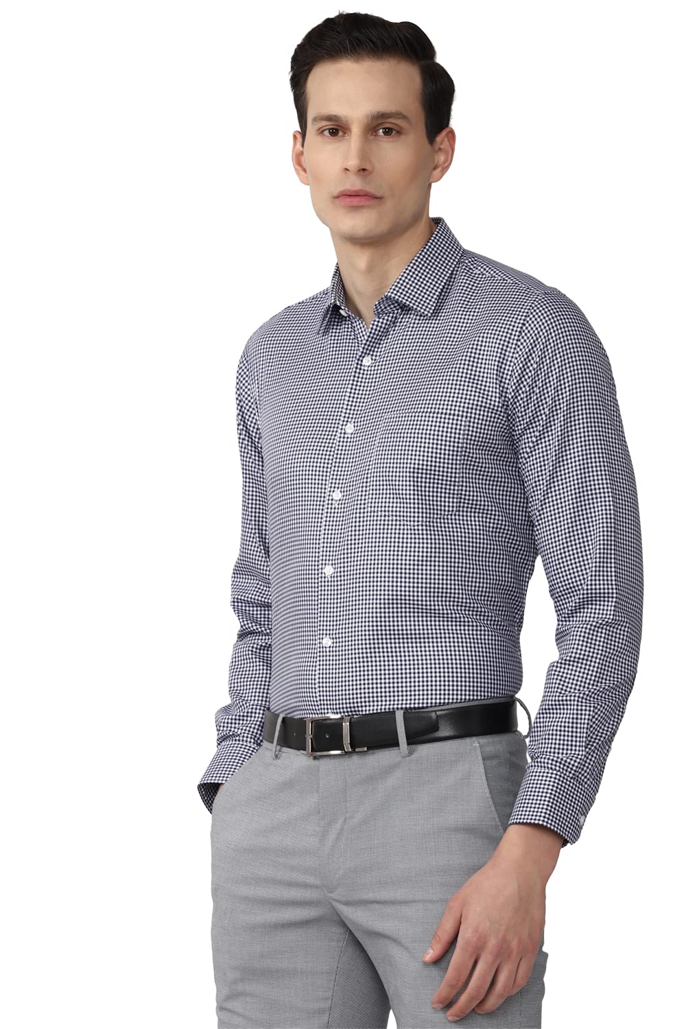 Van Heusen Men's Slim Fit Shirt (VHSFFSLB293543_Navy 42)