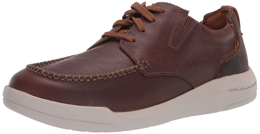 Clarks Men's Driftway Low Boat Shoe, Dark Tan Leather, 9