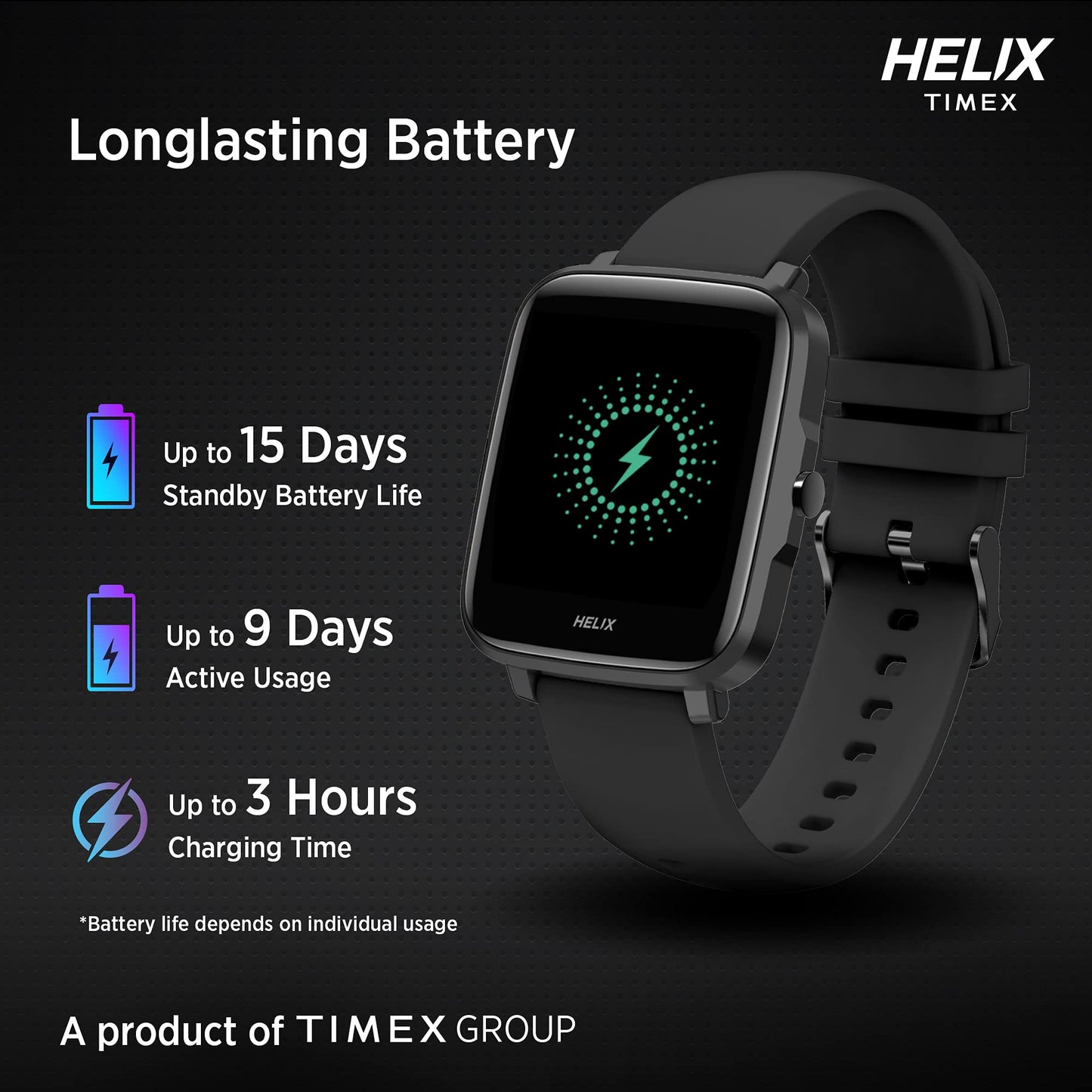 Helix Smart Watch Digital Black Dial Unisex-Adult Watch-TW0HXW201T