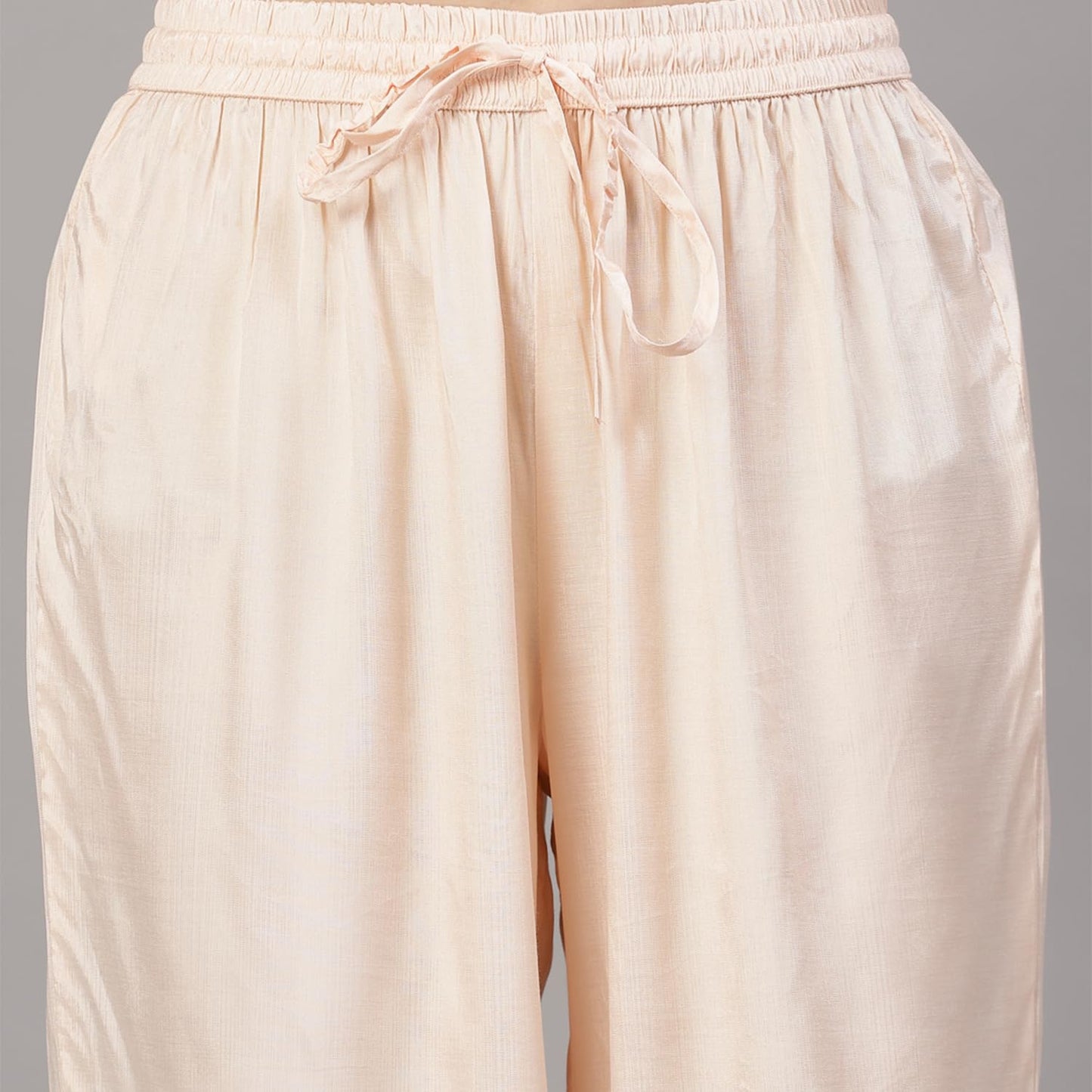 BIBA Women Cotton Blend Straight Self Design Suit Set (SKDMAURYA9378SS24OWHT_Off White