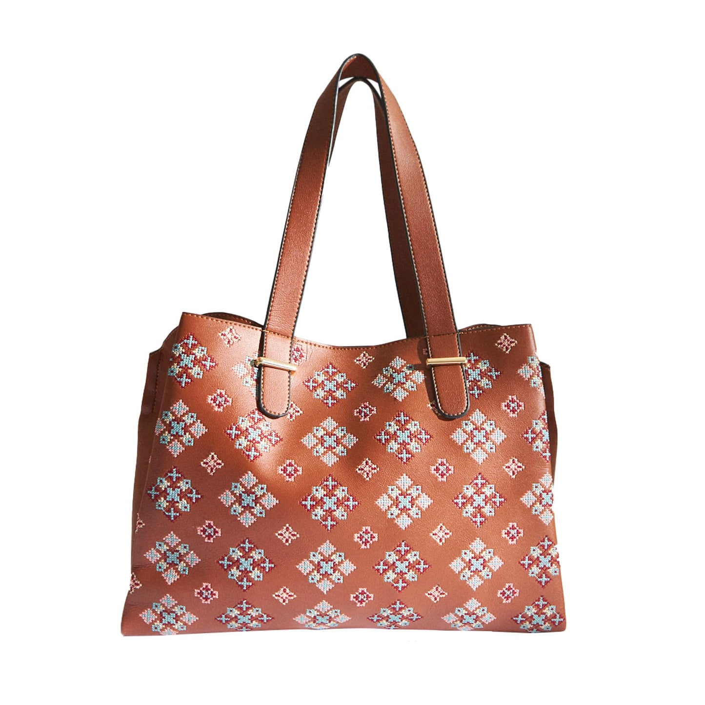 Chumbak Women's Office Tote Bag, Printed Canvas Shoulder Bag for College, Work and Travel, Stylish and Durable with Laptop Compartment