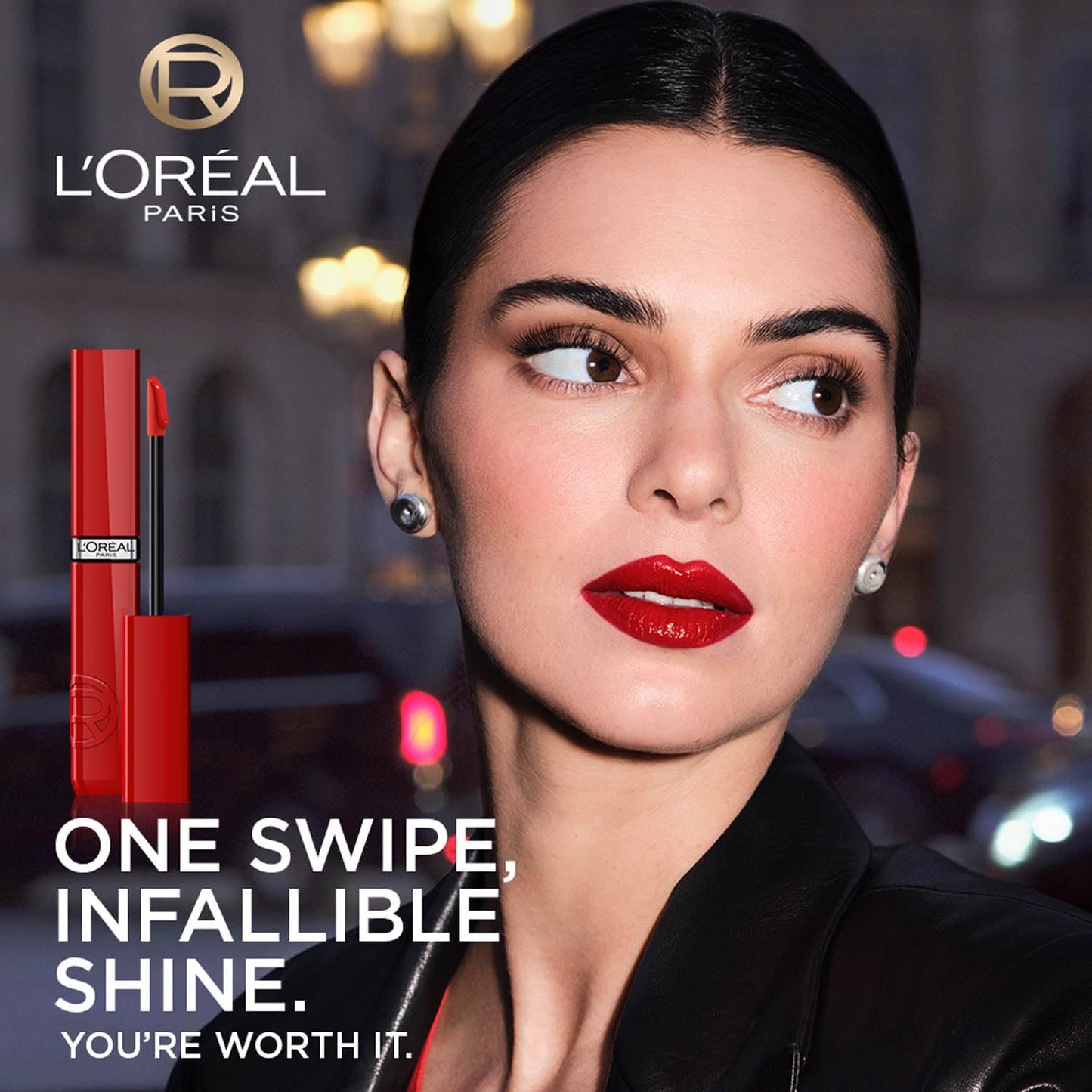 L'Oréal Paris Infallible Laque Resistance Lacquer-Like Shine Finish. 16H longwear lacquer lipstick. High-impact color, zero transfer - 225 Rouge Confidence, 4ml