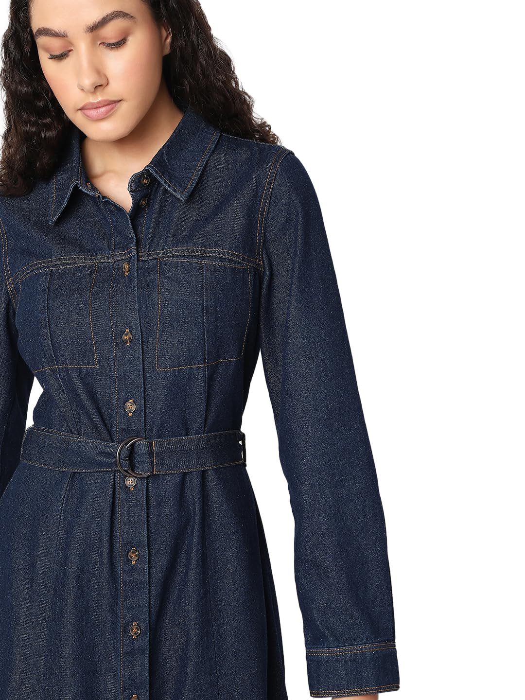 VERO MODA Women Dark Blue Shirt Dress
