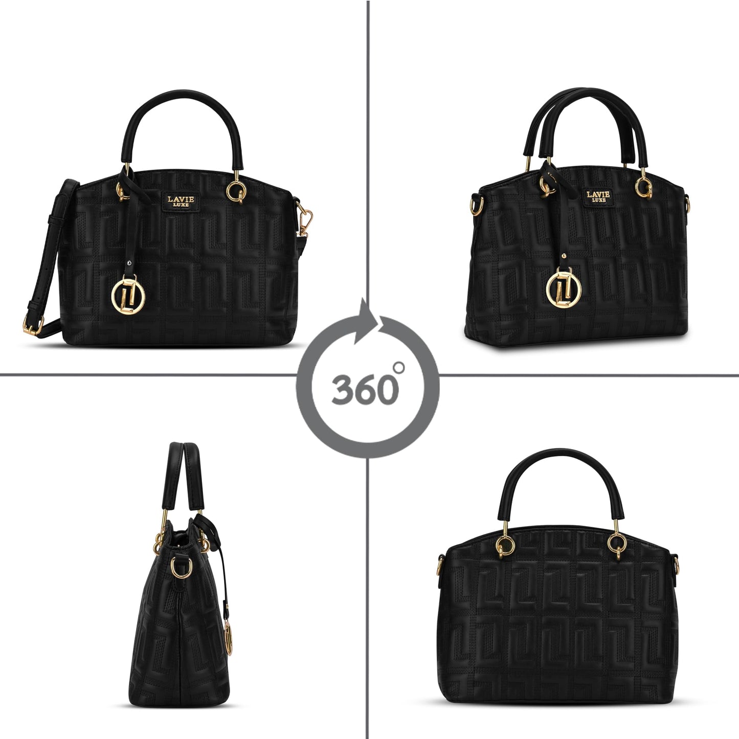 Lavie Luxe Women's Label 25 Small Quilted Satchel Handbag for Women | Satchel Bag for Work | Ladies purse | Stylish Shoulder Bag | Ladies Gift