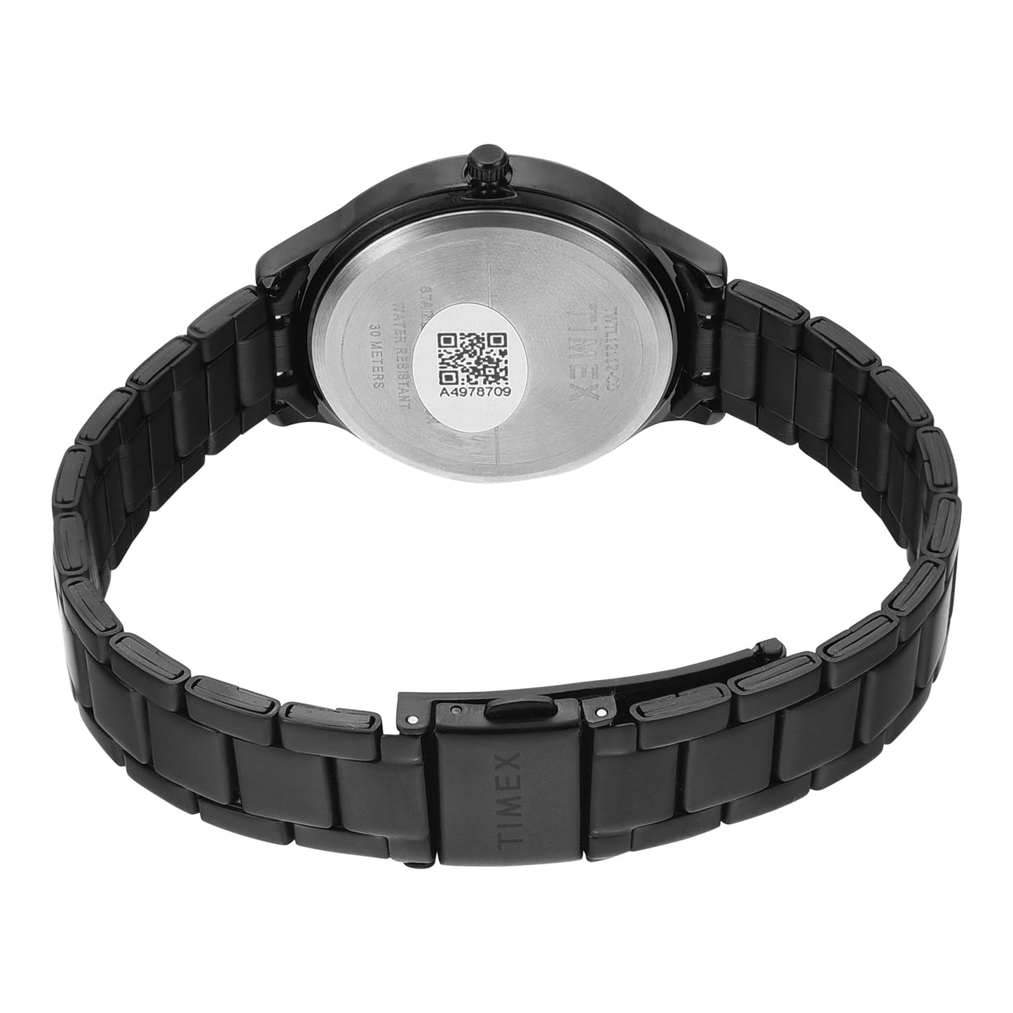 TIMEX Analog Watch for Women with Black Round Dial & Black Stainless Steel Bracelet Band Water Resistant Women's Wrist Watches - TWTL12112