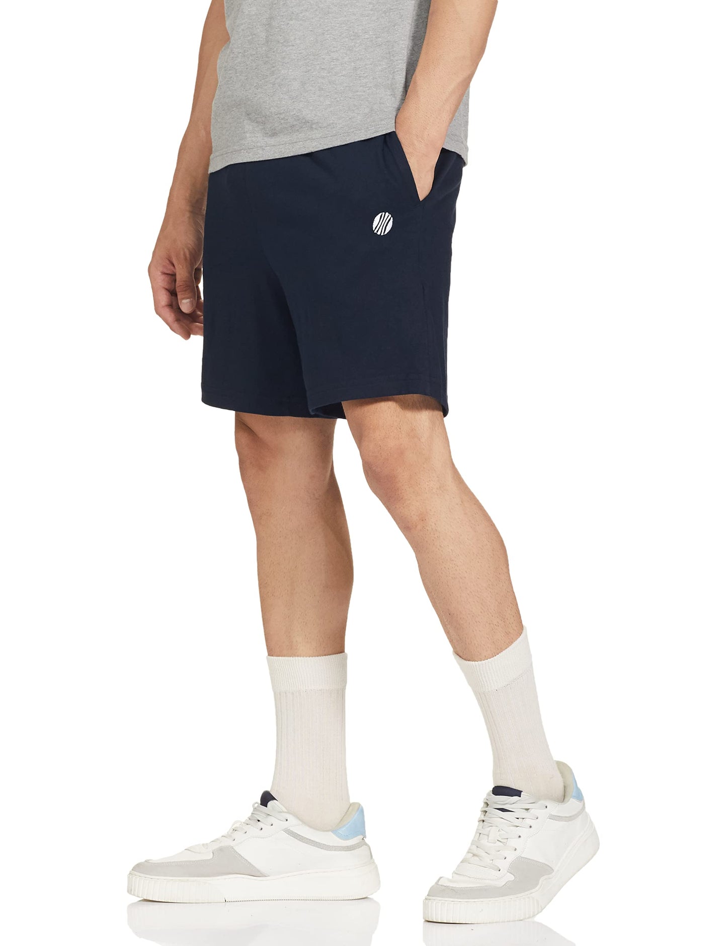 Max Men's Regular Fit Solid Lounge Shorts (Navy_M)