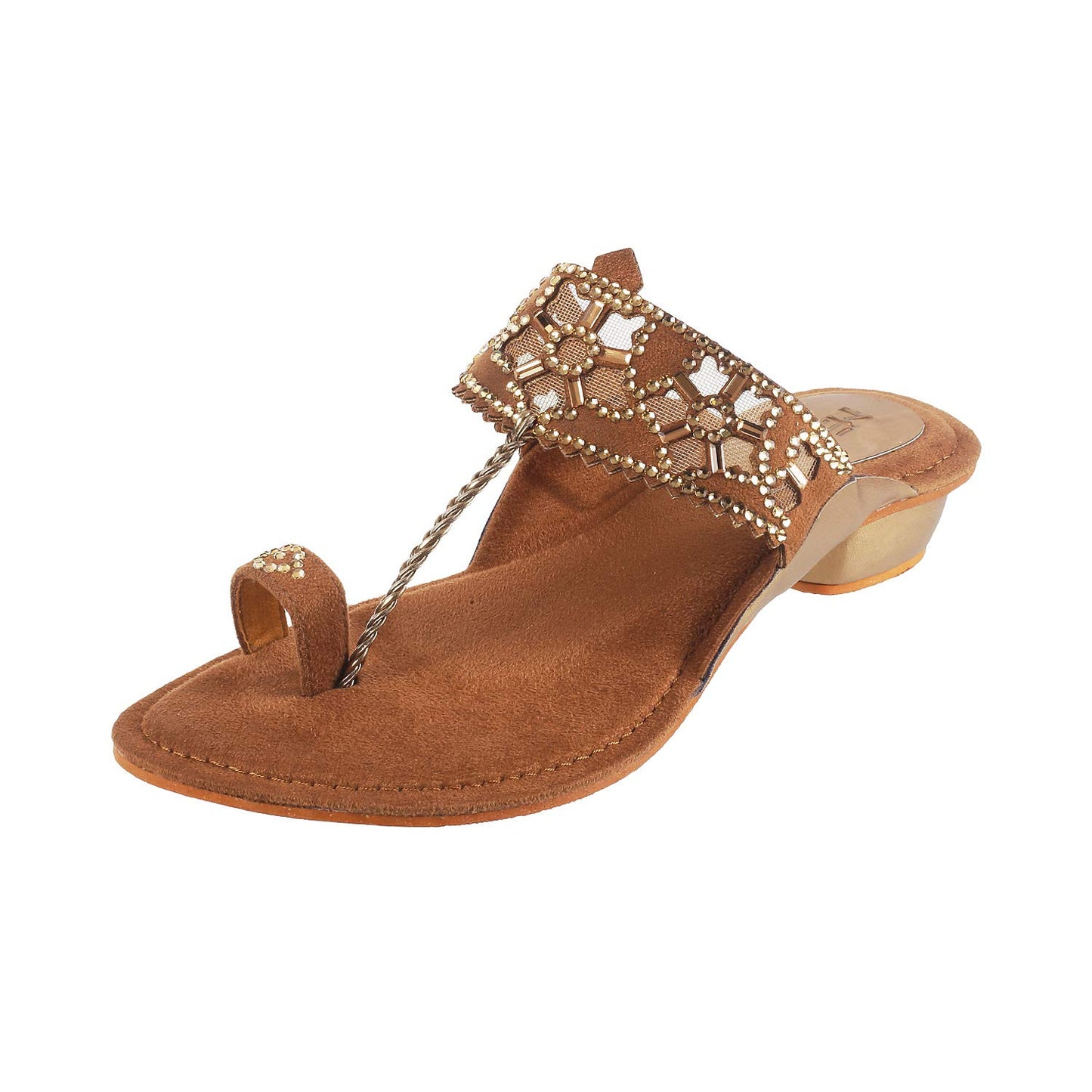 Metro Women Antique Gold Synthetic Sandals - SaumyasStore