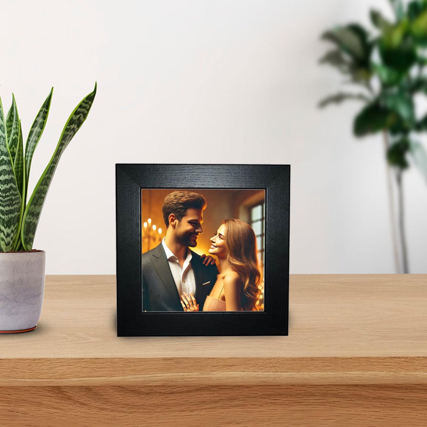 Customised Photo frame with Your Photo | 5x5 Inches | Personalized Square Photo Frame | Table Top Mini Frame Home Decor