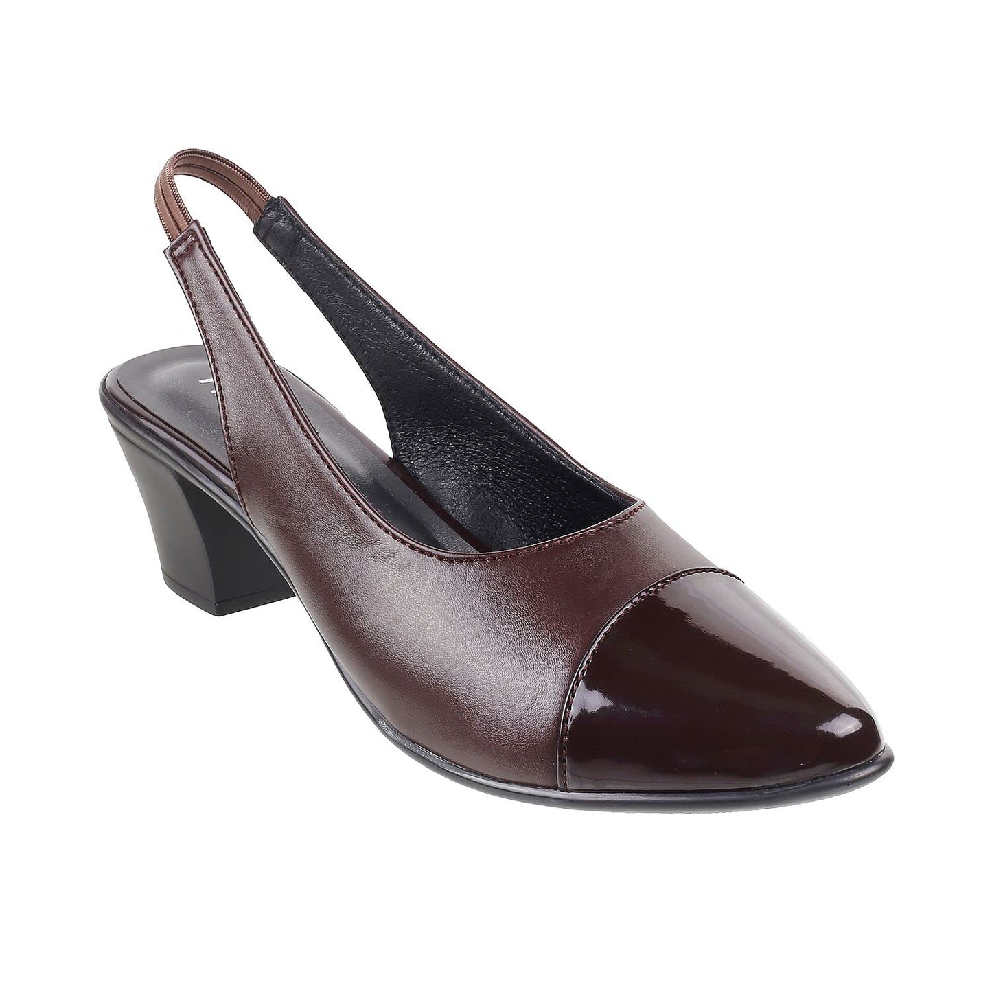 Metro Women's Brown Faux Leather Pointed Heel Formal Fashion Sandal - SaumyasStore