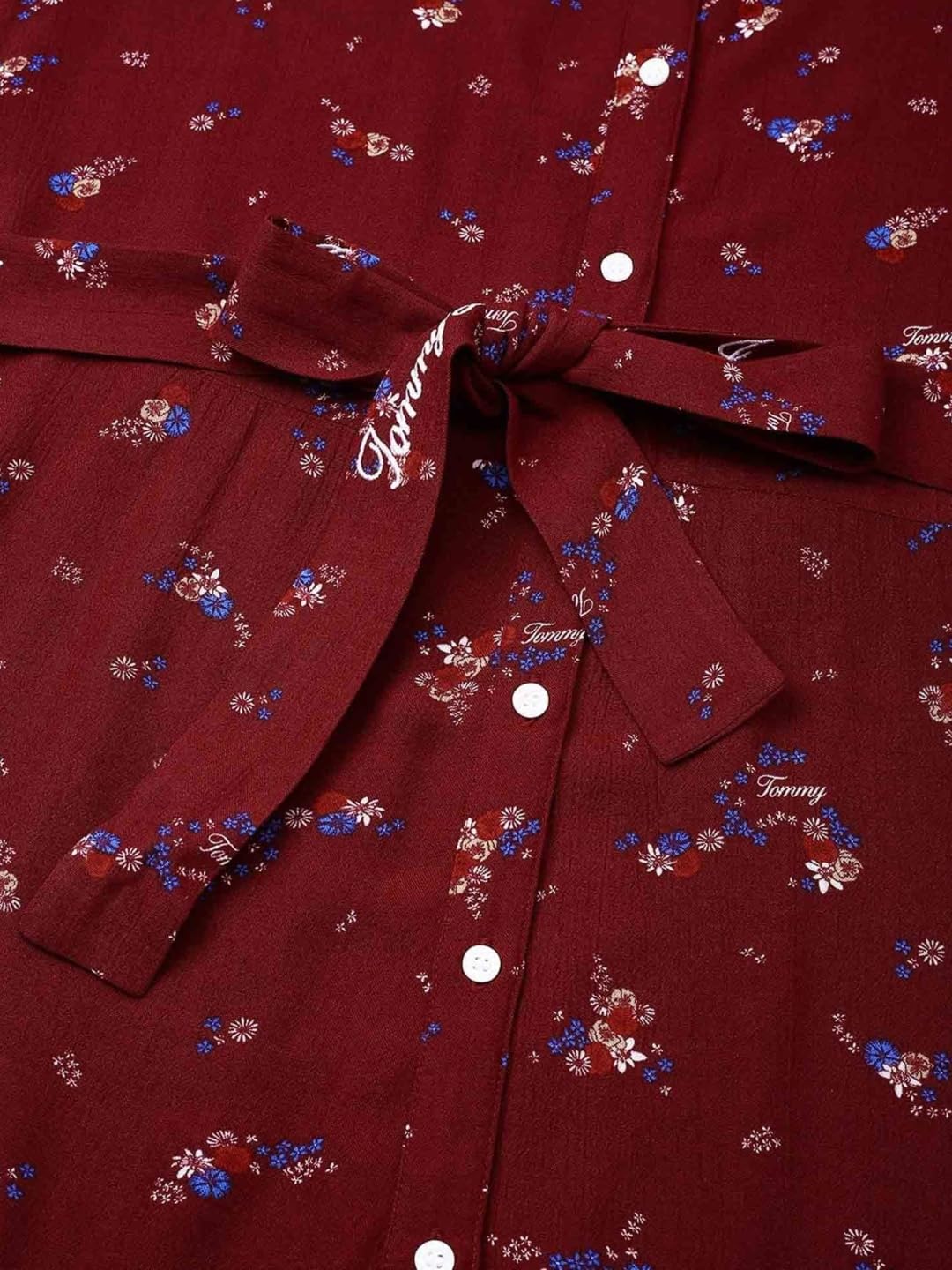 Viscose Spread Collar Shirt Dress