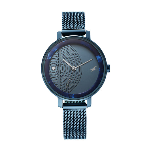 Fastrack Younique Quartz Analog Blue Dial Stainless Steel Strap Watch for Girls-NS6278QM01