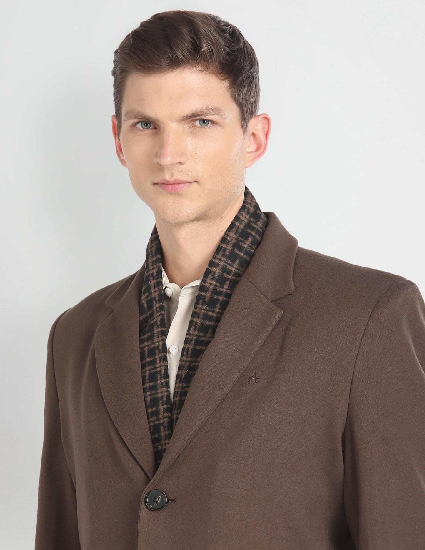 Arrow Men's Polyester Trench Knee Length Coat (ASAGJK4790_Brown, 2XL