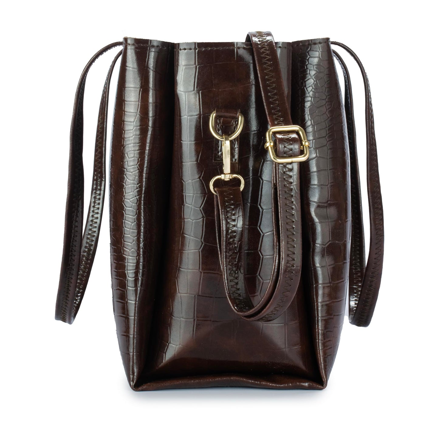 Horse and Hash Croco Pattern Western Tote Bags For Womens And Girls Shoulder Bag Extra Spacious (Brown)