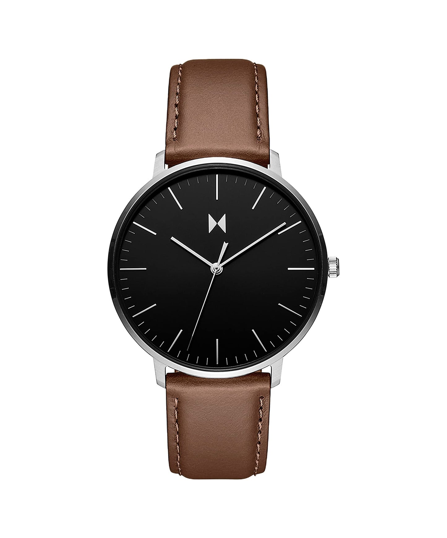 MVMT Leather Legacy Slim Analog Black Dial Men Watch-28000210-D, Brown Band