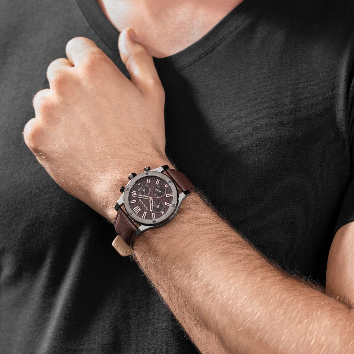 Police Analog Burgundy Dial Men's Casual Watch