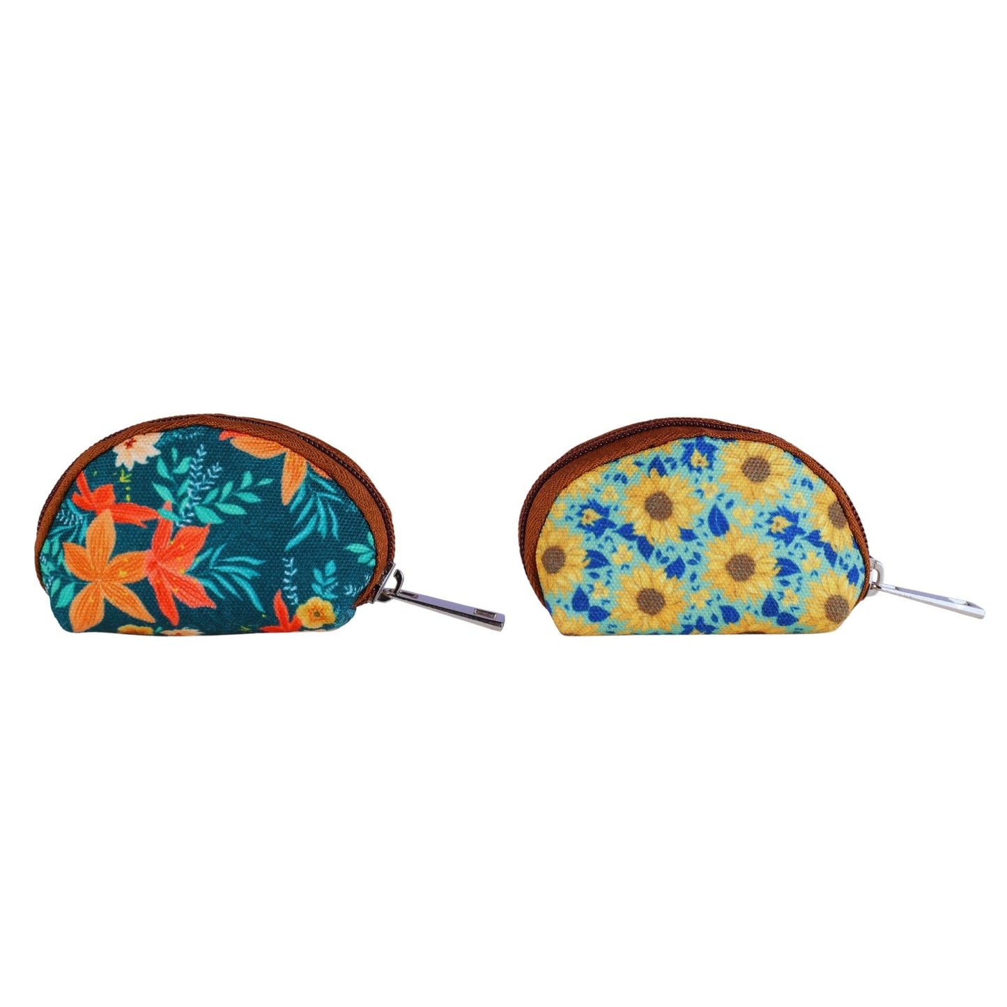 Hamelin Mini Travel Coin Pouch | Coin Purse | Small Pouch for Women | Earphone Pouch for Girls | Mini Pouches for Women | Coin Purse (Set of Two -Floral)| Ideal Gift for Woman