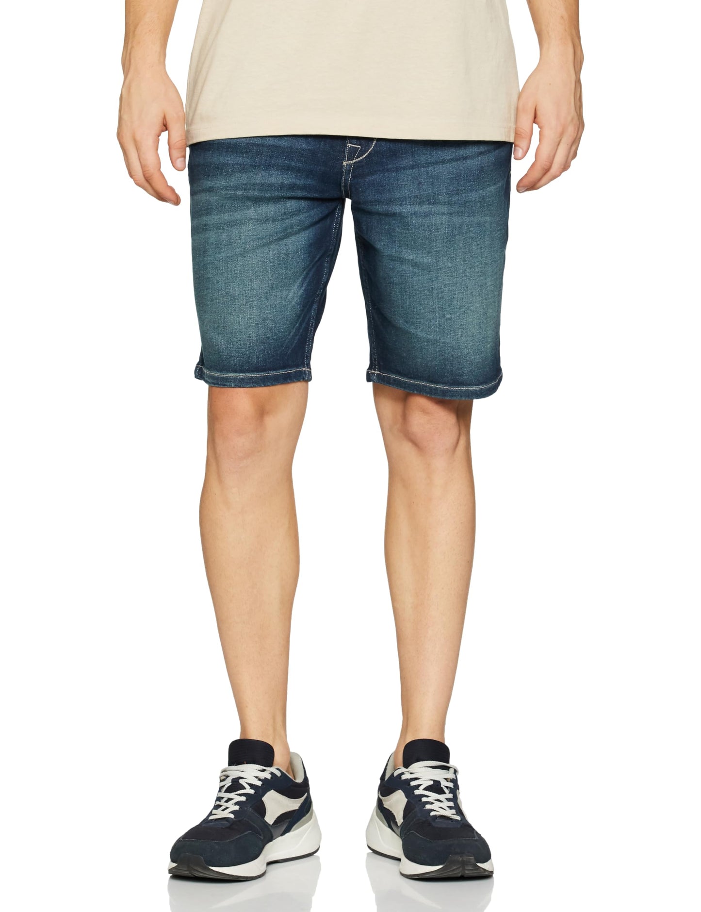 Pepe Jeans Men's Chino Shorts (PM208456Q03_Dark Used_Blue