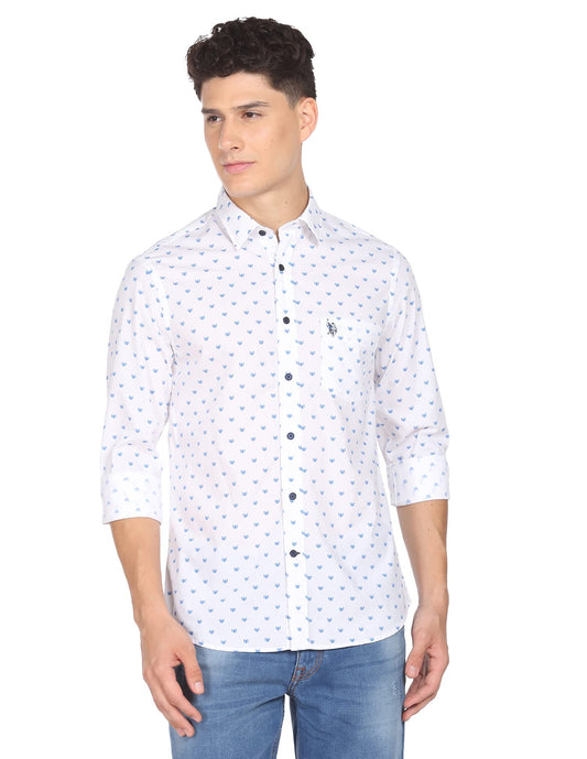 U.S. POLO ASSN. Men's Regular Fit Shirt (USSHT-G94_White