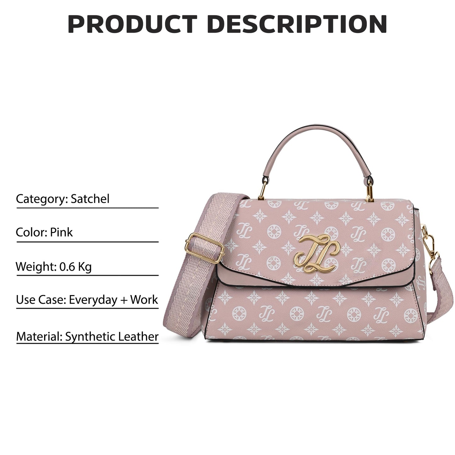 Lavie Signature Women's Mono Jackson Flap Satchel Handbag for Women | Satchel Bag for Work | Ladies purse | Stylish Shoulder Bag | Gift For Women