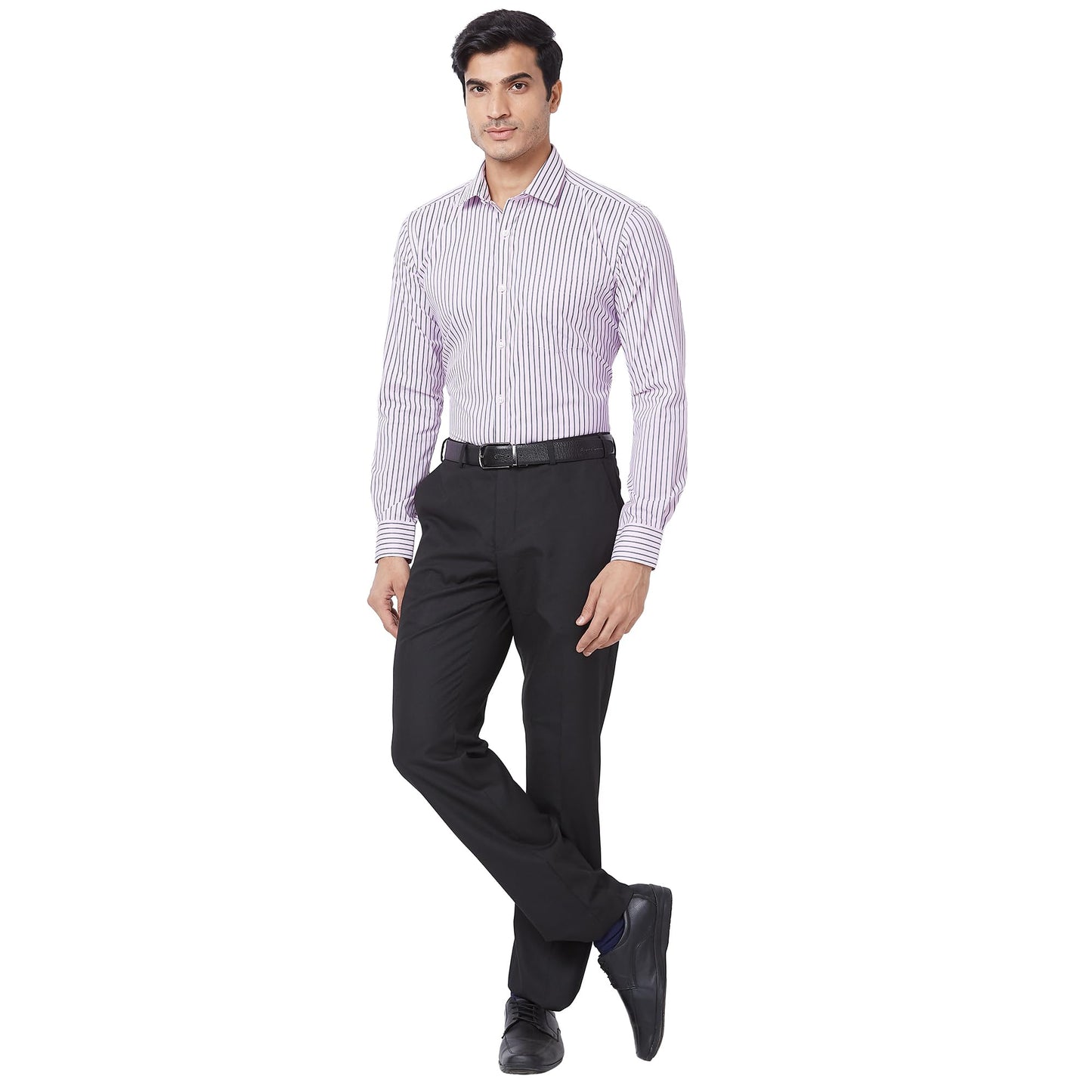 Park Avenue Men Slim Fit Solid Pattern Cotton Polyester Blend Semi Cutaway Collar | Full Sleeve Formal Shirt | Medium Red