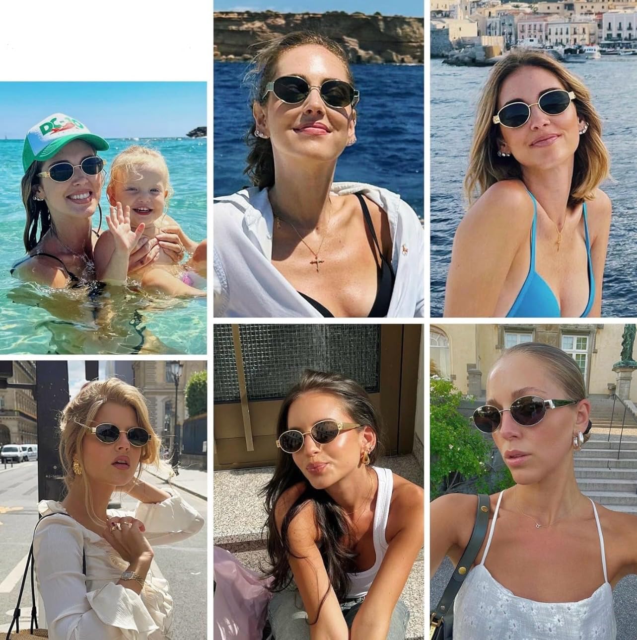 CREEK Retro Oval Sunglasses For Women & Men Trendy Sun Glasses Classic Shades Uv400 Protection (Matte,Gold-Black,non polarization),M