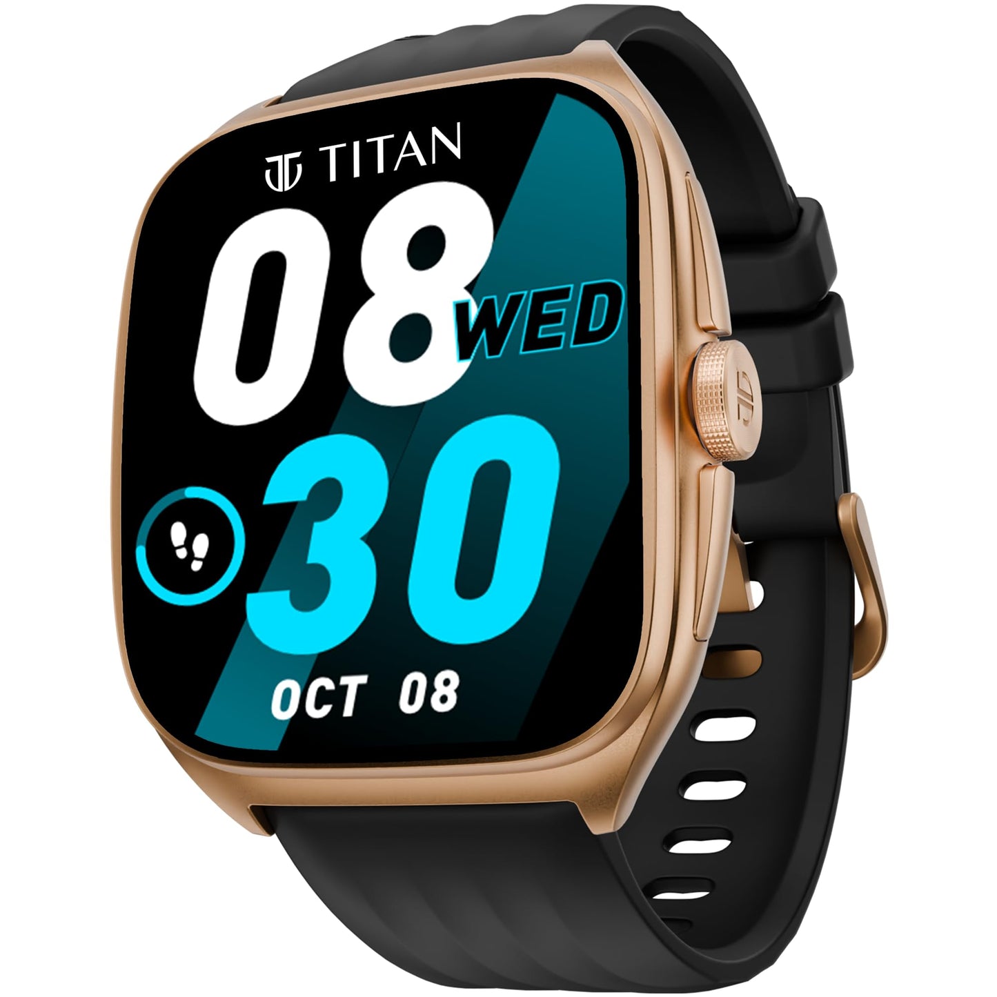 Titan Evolution Smart Watch, 1.85” AMOLED Display, 390 * 450 Pixel Resolution, SingleSync BT Calling, AI Voice Assistant, 100+ Sports Modes & Smartwatch Faces, Upto 7 Day Battery, IP68 (Black)