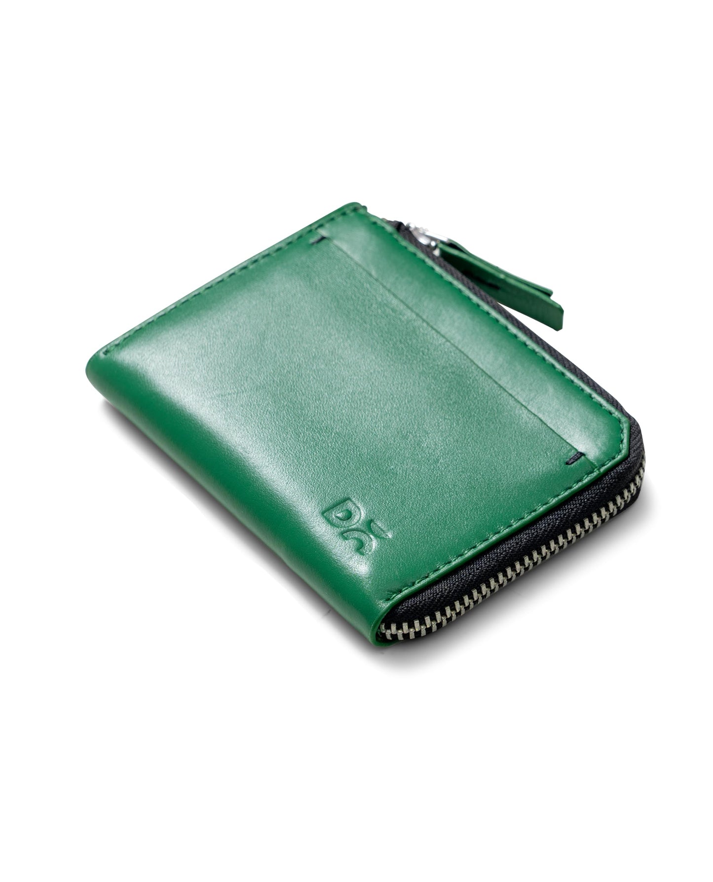 DailyObjects Green Even L-Zip Wallet | Men Women | Premium Design | Full-Grain Leather | Handcrafted | Card - Card - Coins Holder | Dual-Tone Colorways | Meticulous Stitching | Sleek and Soft Form