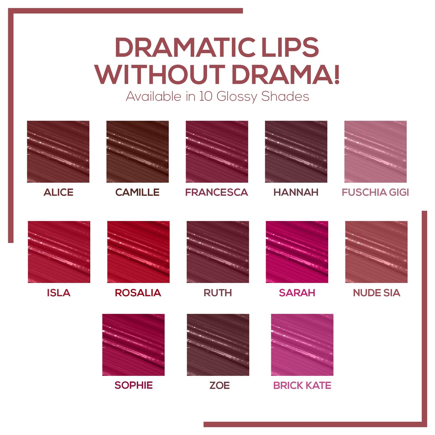 RENEE Gloss Stay Transfer Proof Glossy Liquid Lip Color - Nude Sia | High Pigment | Super Glossy | Smudge-Proof | Waterproof | 12H Stay | Enriched with Vitamin E & C | 3.5ml