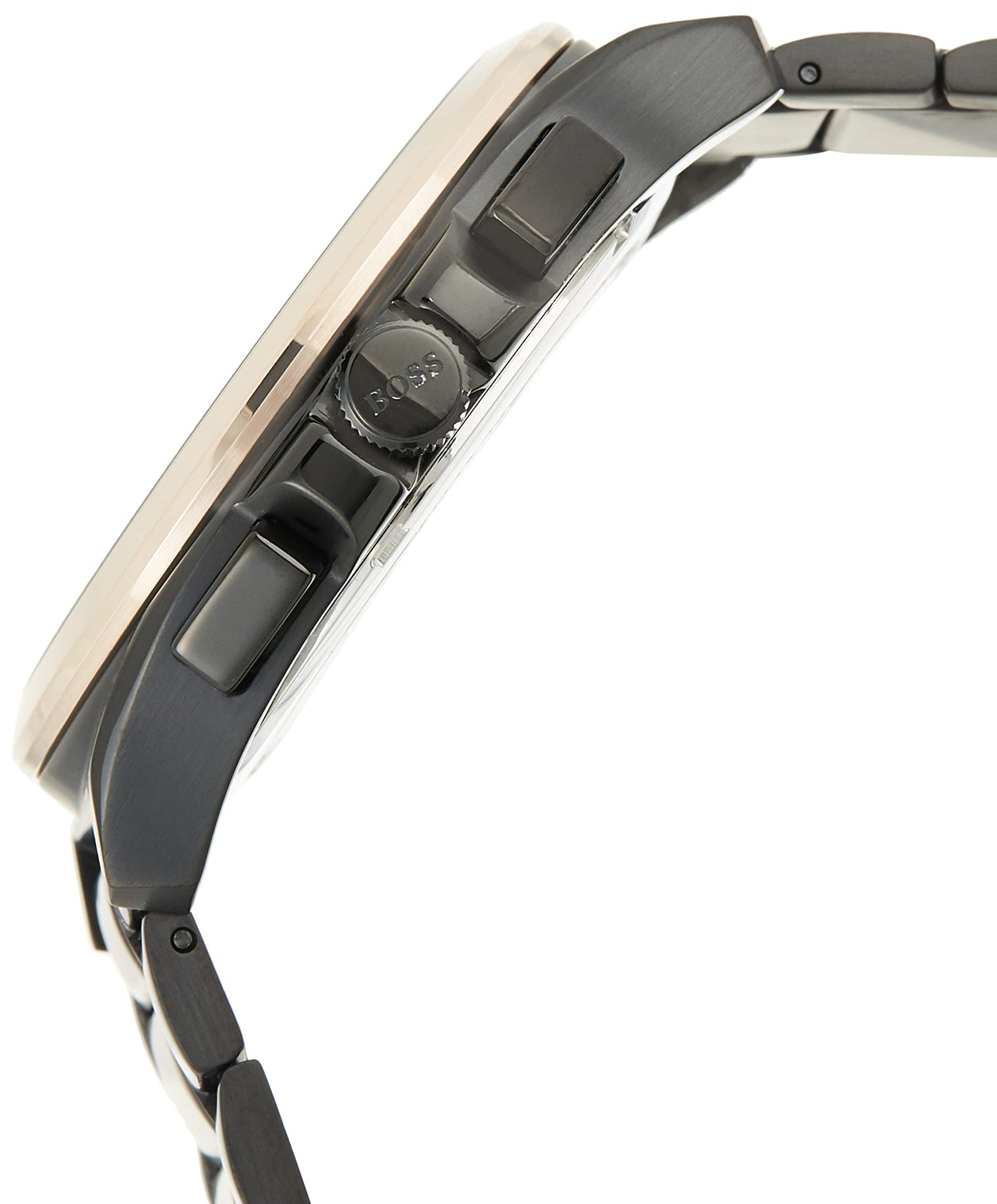 BOSS Mens Hugo Stainless Steel Grandmaster Analog Black Dial Watch-1513885