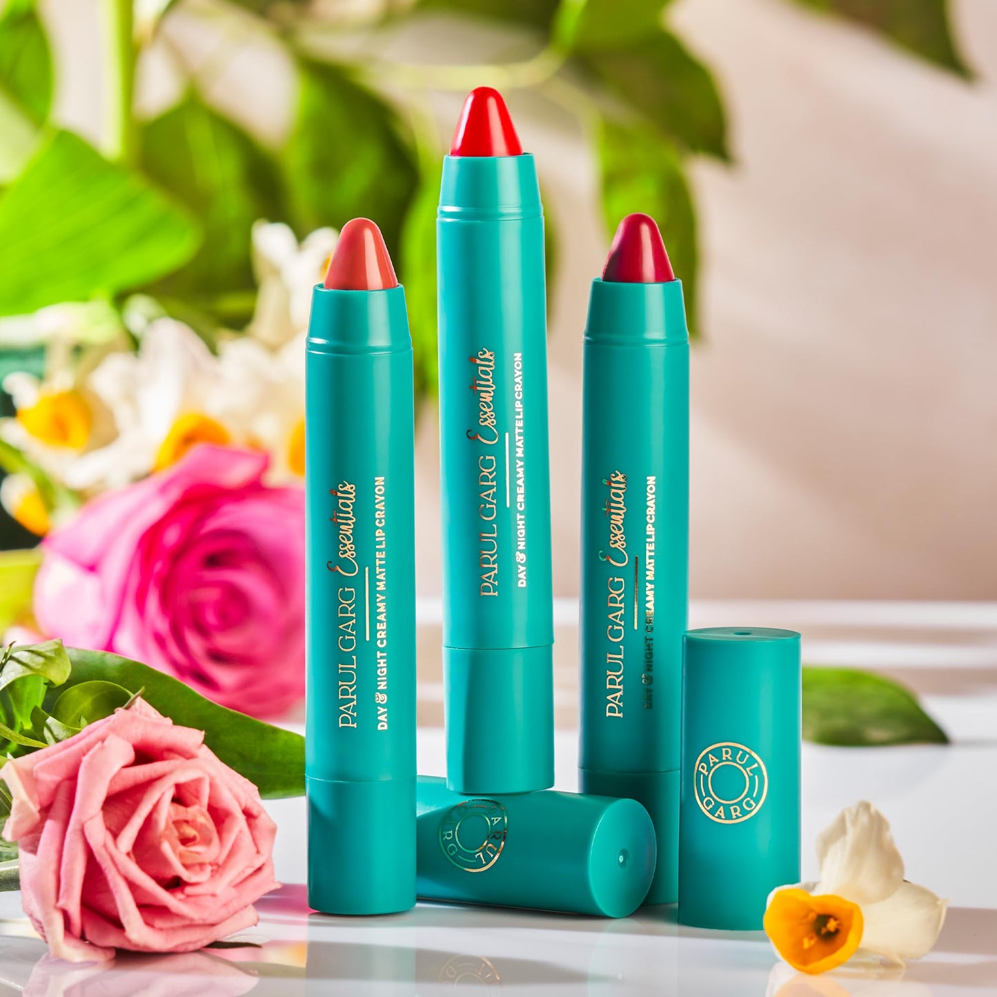 Parul Garg Beauty Everyday Neutrals Lip Crayon Set (Pack of 5) | Creamy Matte Lip Crayons | Natural Shades | Perfect for Light-Medium Skin Tones | Vegan, Long-lasting | Made in India (Most Loved)