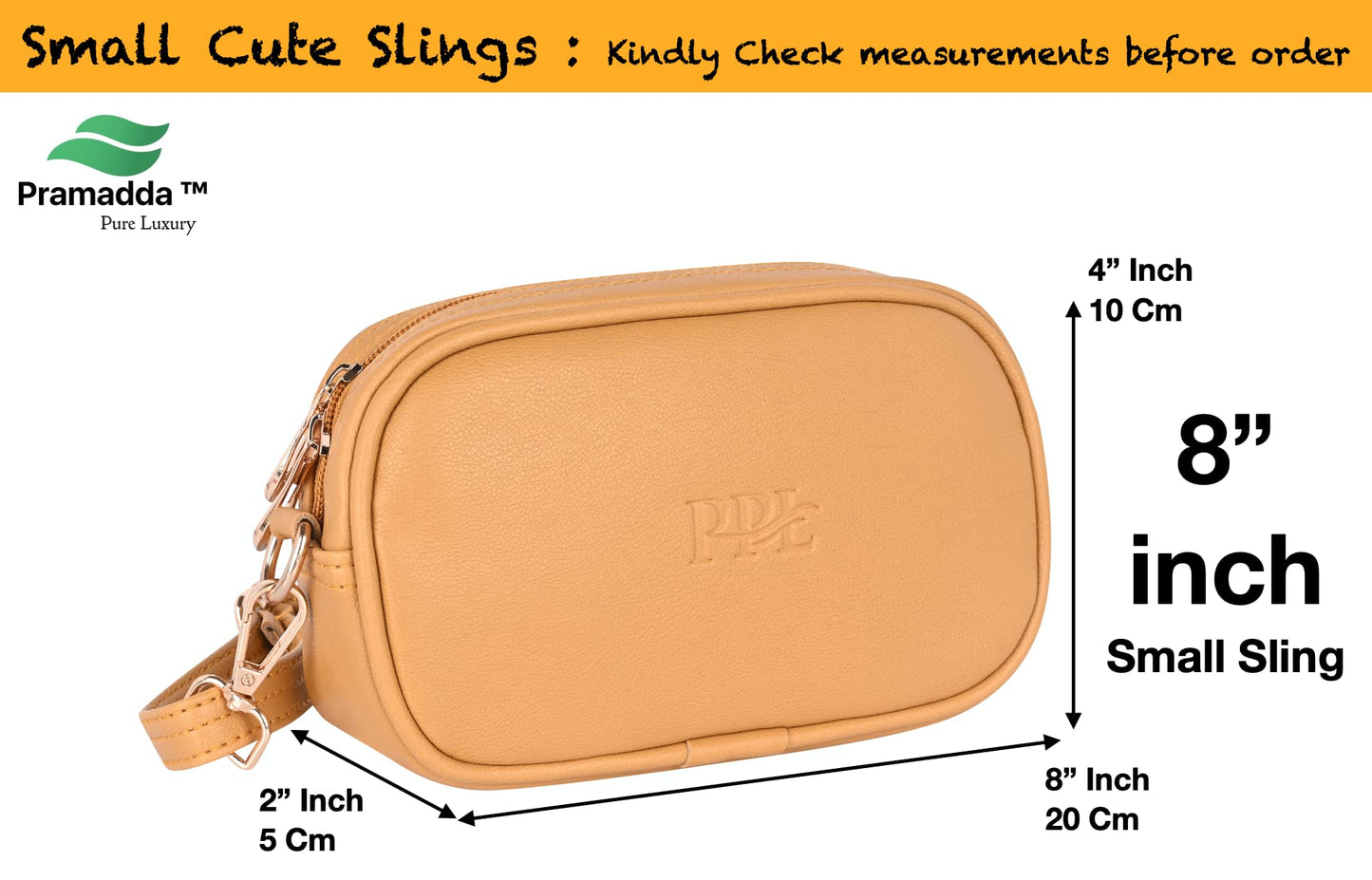 Pramadda Pure Luxury Stylish Mini Faux Leather Sling Bag for Girls | Side Crossbody Shoulder Bag | Mobile Purse for women latest. (Classic Mustard)