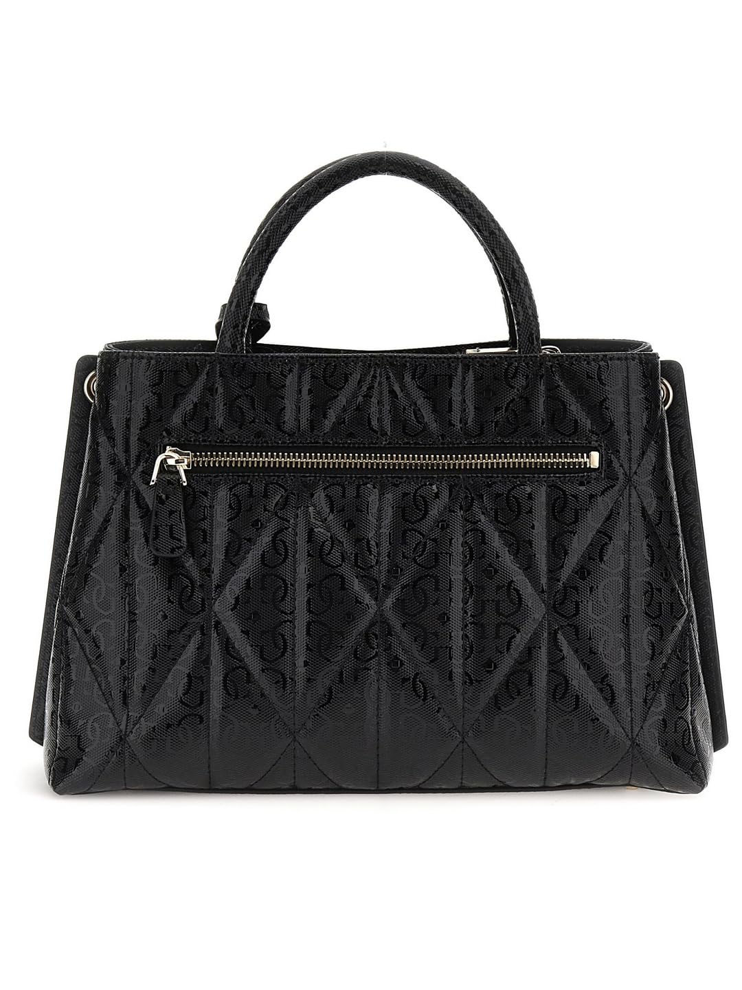 GUESS Black Quilted Aldina Girlfriend Satchel Bag