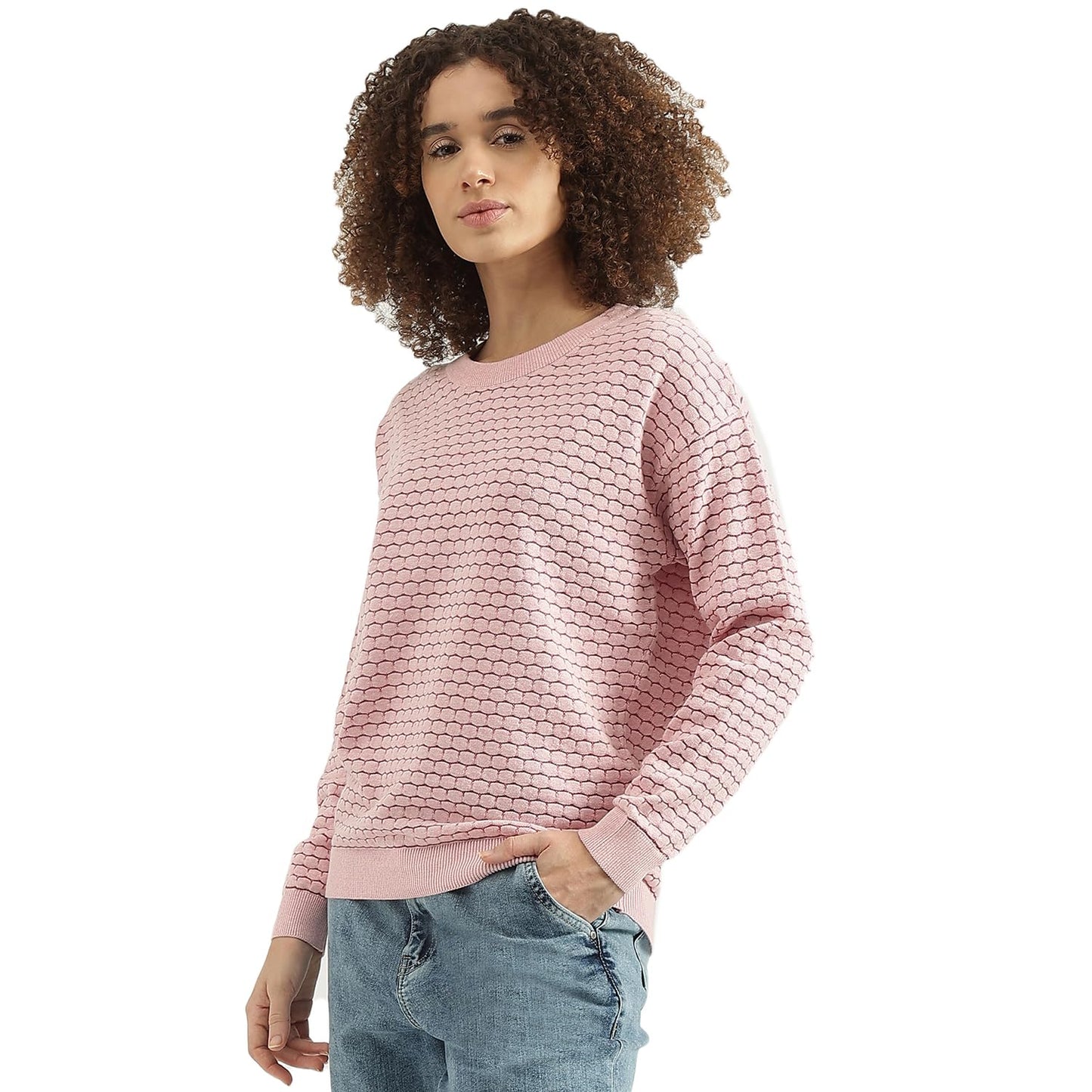 UNITED COLORS OF BENETTON Round Neck Textured Sweater