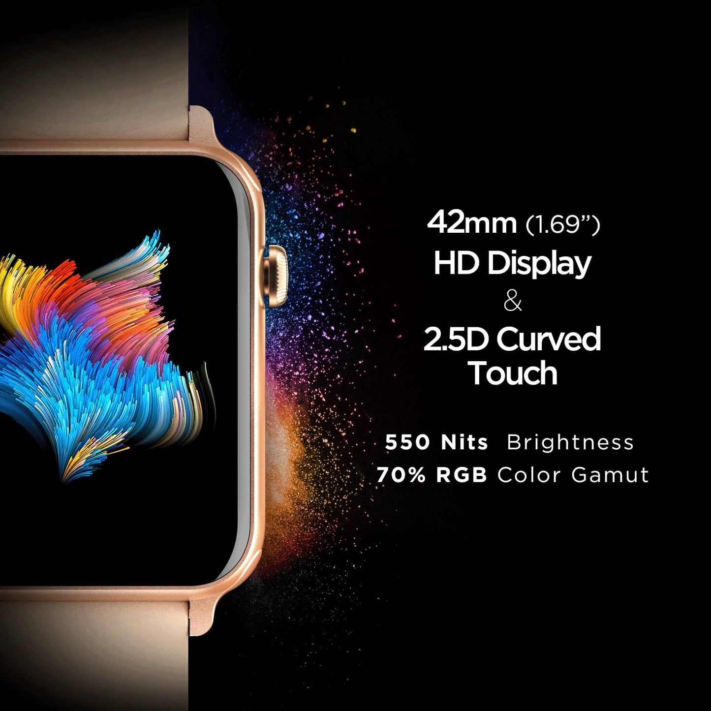 boAt Wave Call Smart Watch w/Bluetooth Calling, 1.69" (4.2 cm) HD Display w/ 550 NITS & 70% Color Gamut, 150+ Watch Faces, Multi-Sport Modes,HR,SpO2, IP68(Flamingo Pink)