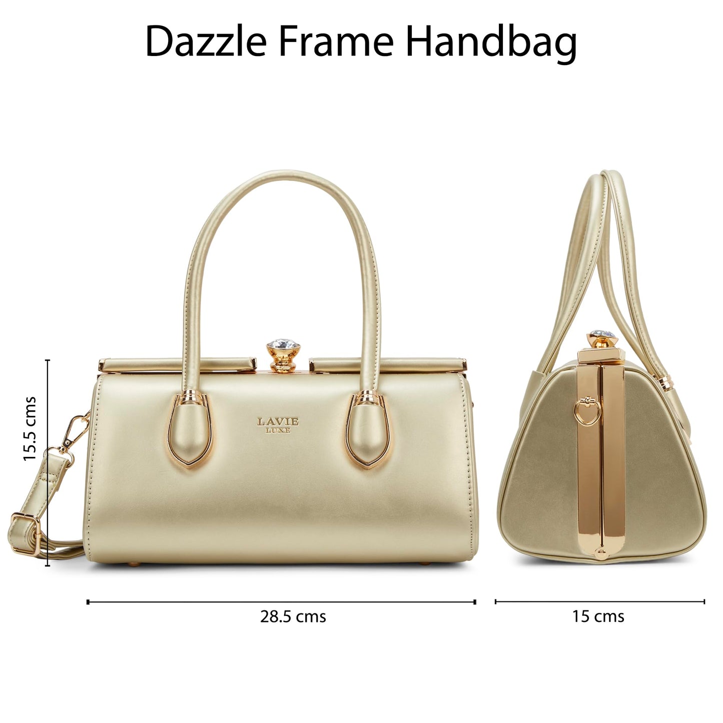 Lavie Luxe Women's Dazzle Frame Satchel Bag | Satchel Handbag for Work | Ladies Purse | Stylish Shoulder Bag | Gift for Women