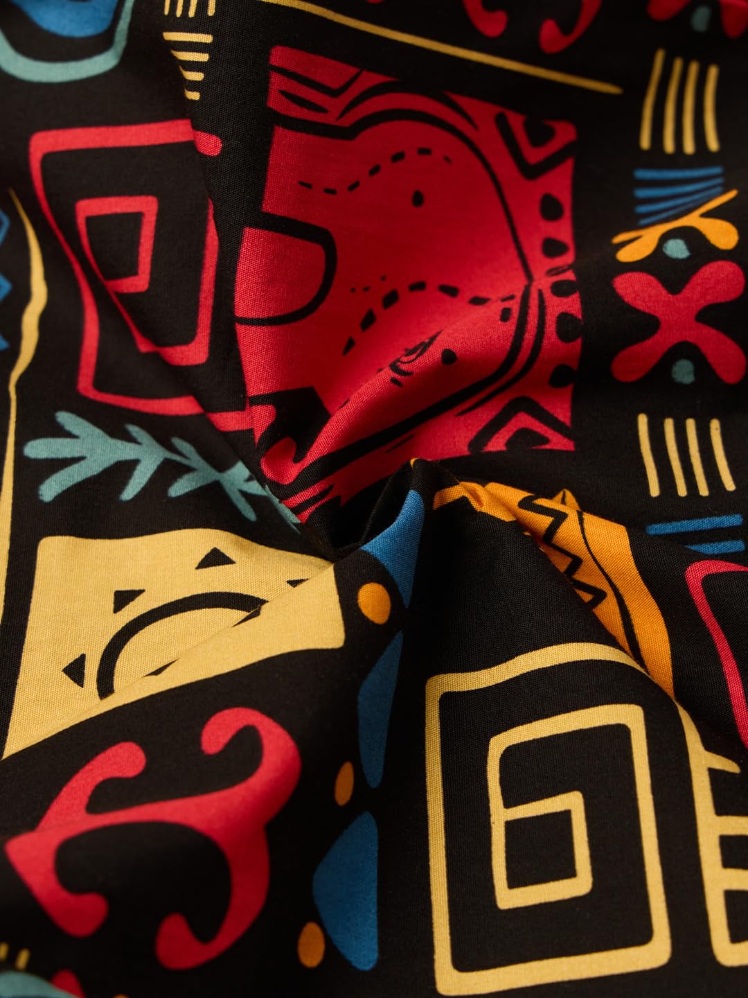 The Souled Store Tribal Tales Men and Boys Drawstring Waist Black All-Over Print Cotton Relaxed Fit Lightweight Everyday Lounge Pyjamas