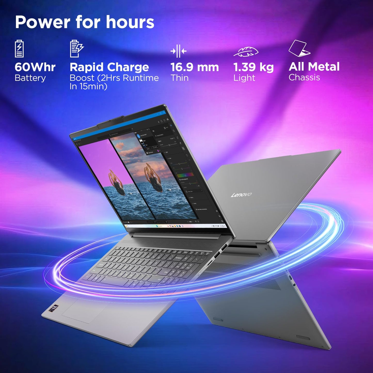 Lenovo IdeaPad Slim 5 AMD Ryzen AI 7 350 (24GB RAM/1TB SSD/14 (35.5cm)/WUXGA OLED/Lenovo AI Now/Copilot+ PC/Windows 11/MSO 365 Basic+Office 2024/1Yr ADP Free/Grey/1.4Kg), 83HX00A5IN AI Laptop