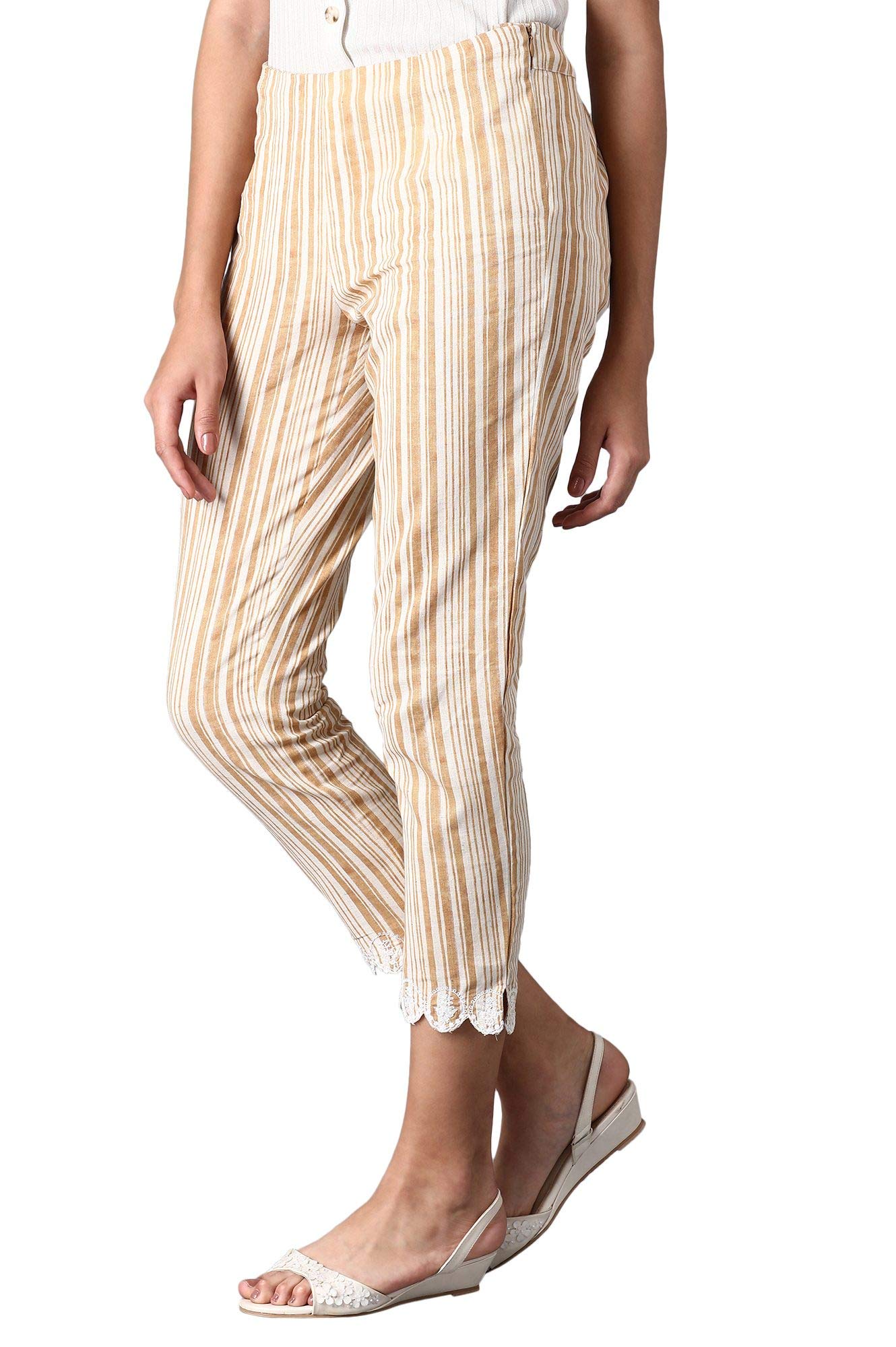 W Cotton Blend Strechable Slim Pants for Women | Cotton Blend Slim Pants for Women | Trousers for Women | W for Woman