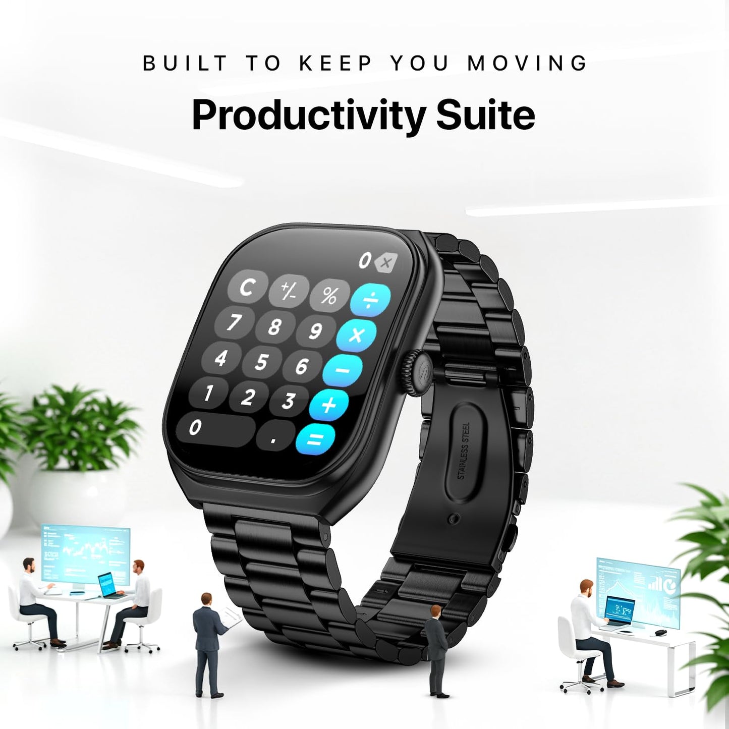 Noise Icon Arc 2.01" Immersive Curved Display Smartwatch, 10-Day Battery, 1ATM Water Resistant, Functional Crown, 100+ Sports Modes, Health Suite™, Voice Assistant, Built-in Games (Elite Black)