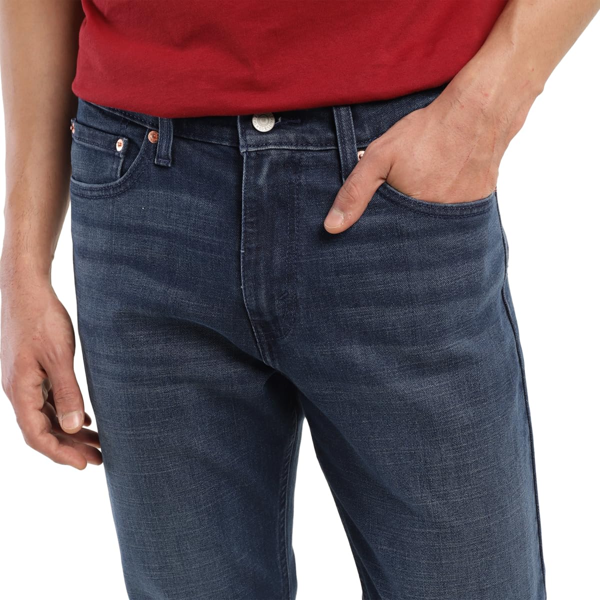 Levi's Men's Mid Rise 511 Slim Fit Mid-Rise Light Fade Stretchable Jeans Dark Indigo, 34