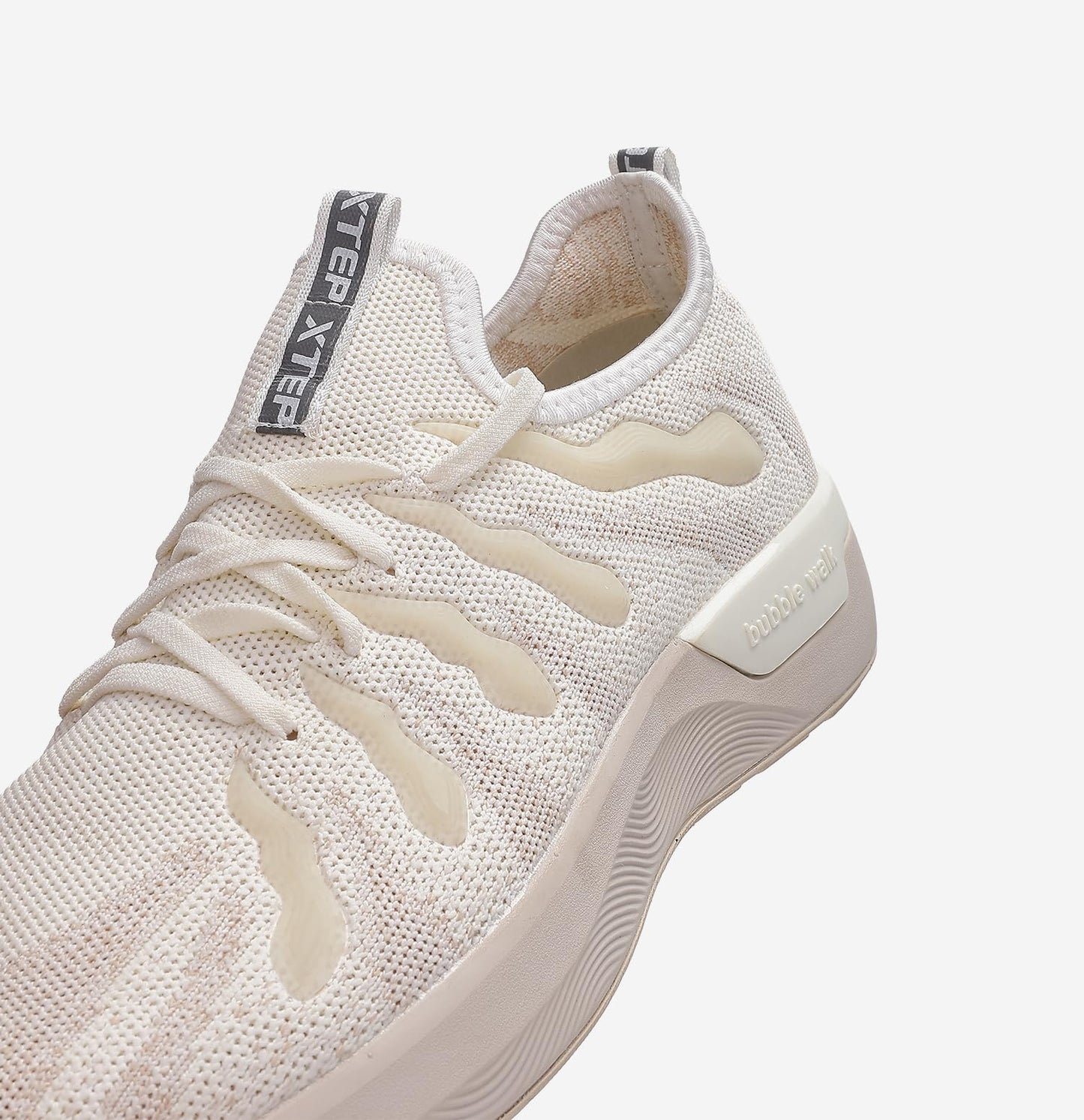 XTEP Men's Sports Running Walking Shoes Comfortable Lace Up Casual Sneakers(Beige,Size 7.5)